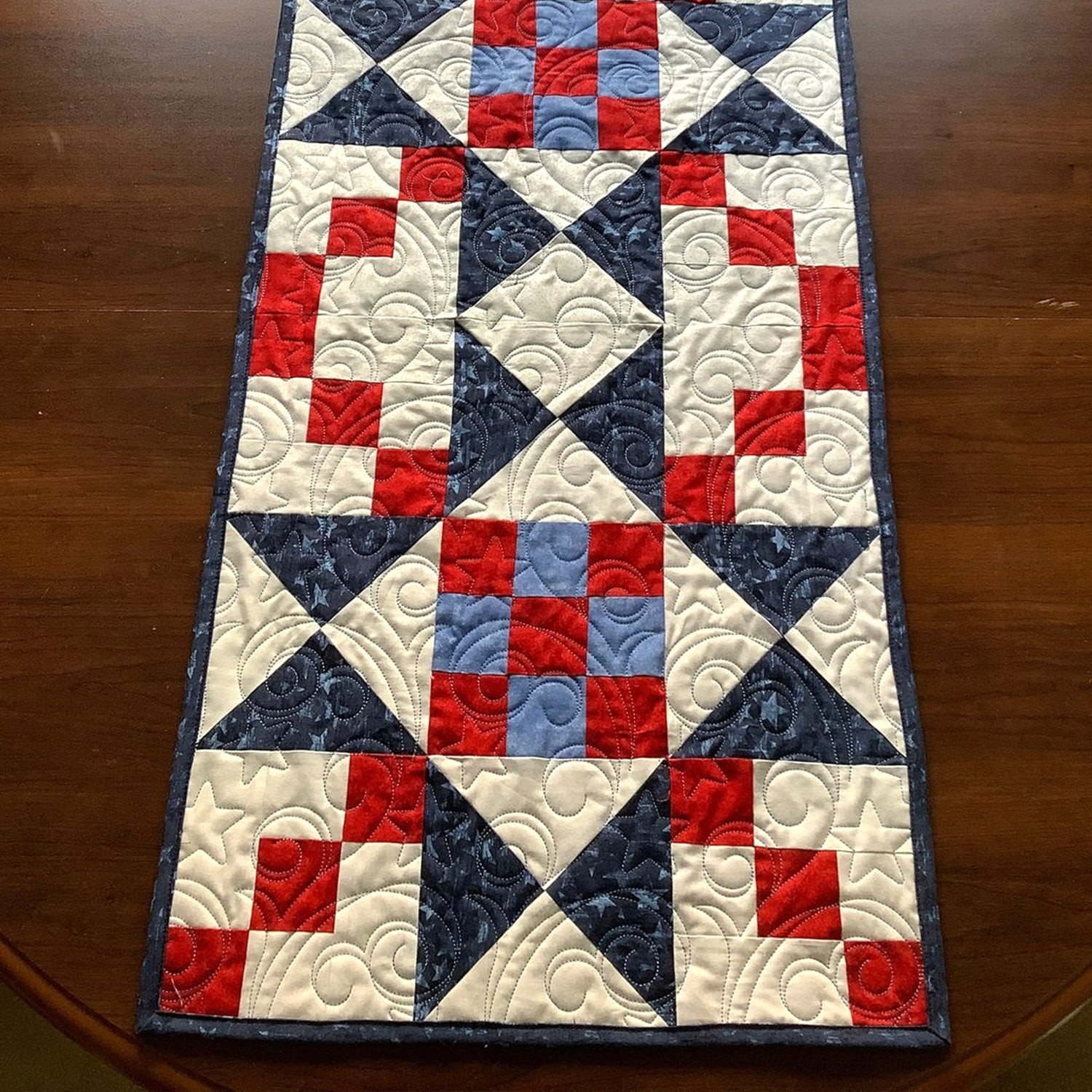 Freedom Patch Quilted Table Runner Holiday Table Runner Fourth Of July Hostess Gifts
