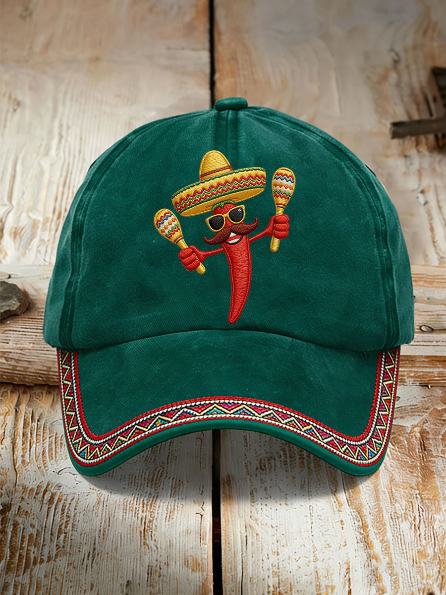 Funny Cinco De Mayo Baseball Cap Dancing Chili Pepper Hat Mexican Gift Ideas - Tradiviet - Image 5