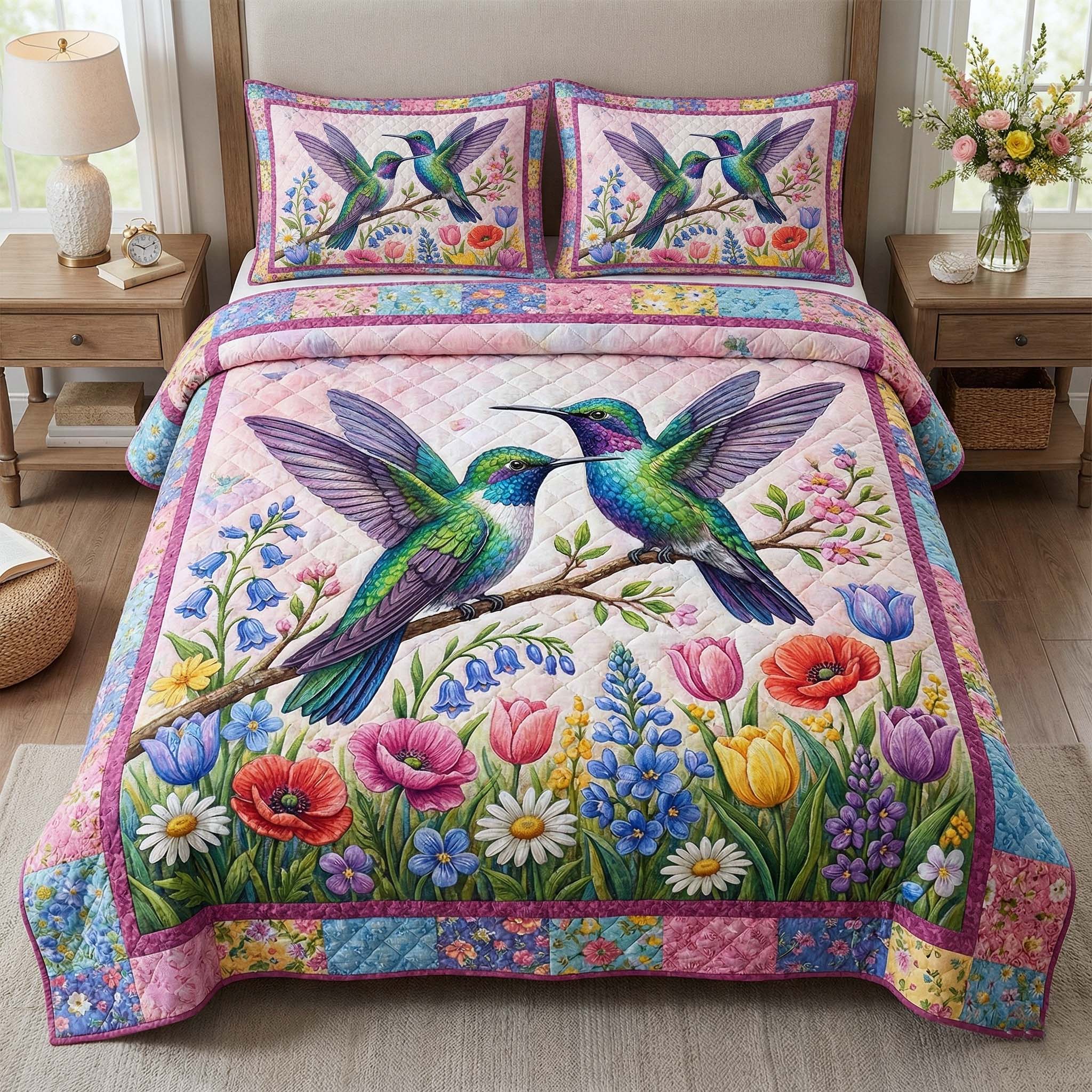 Garden Sprite Quilted Bedding Set Bedroom Decorations Cozy Garden Space Gift - Tradiviet