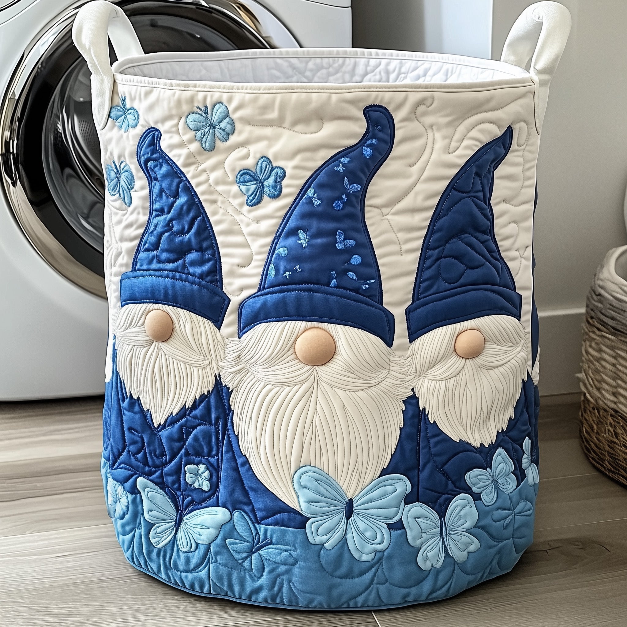 Gnome Quilted Laundry Basket Funny Baskets Good Mothers Day Gifts - Tradiviet