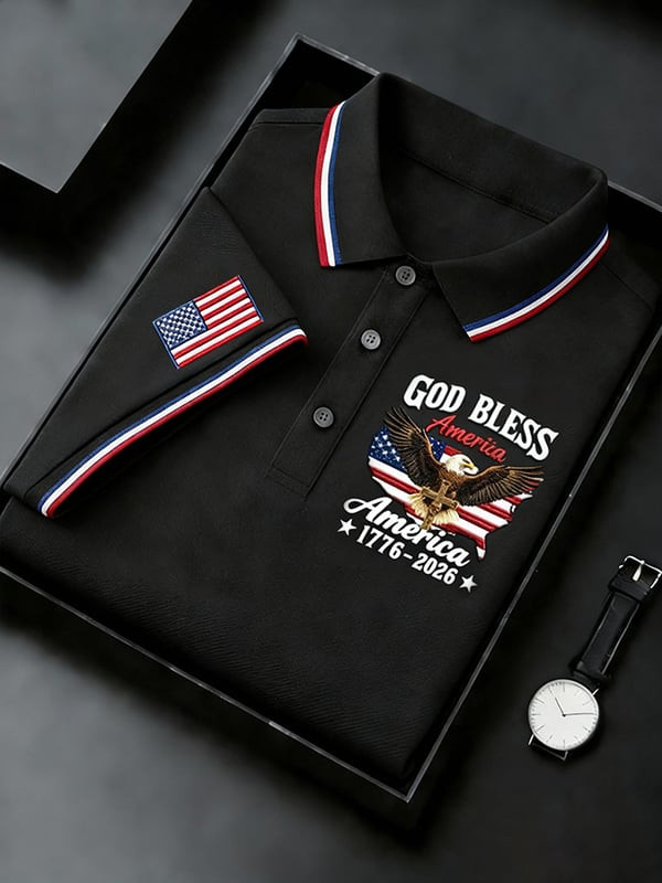 God Bless American 1776 2026 Polo Shirt USA 250Th Anniversary Apparel Gift For Him - Tradiviet - Image 6