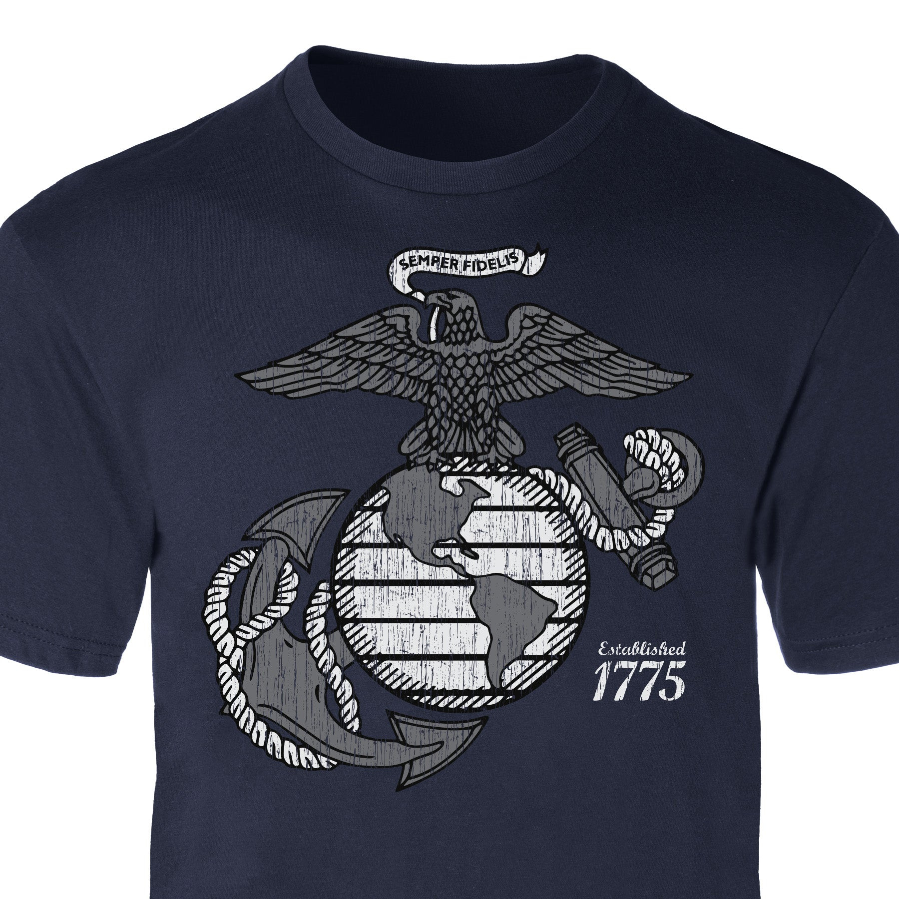 Gold Eagle Globe Anchor USMC T-Shirt Marine Corps 1775 Military Clothing Gift For Men - Tradiviet