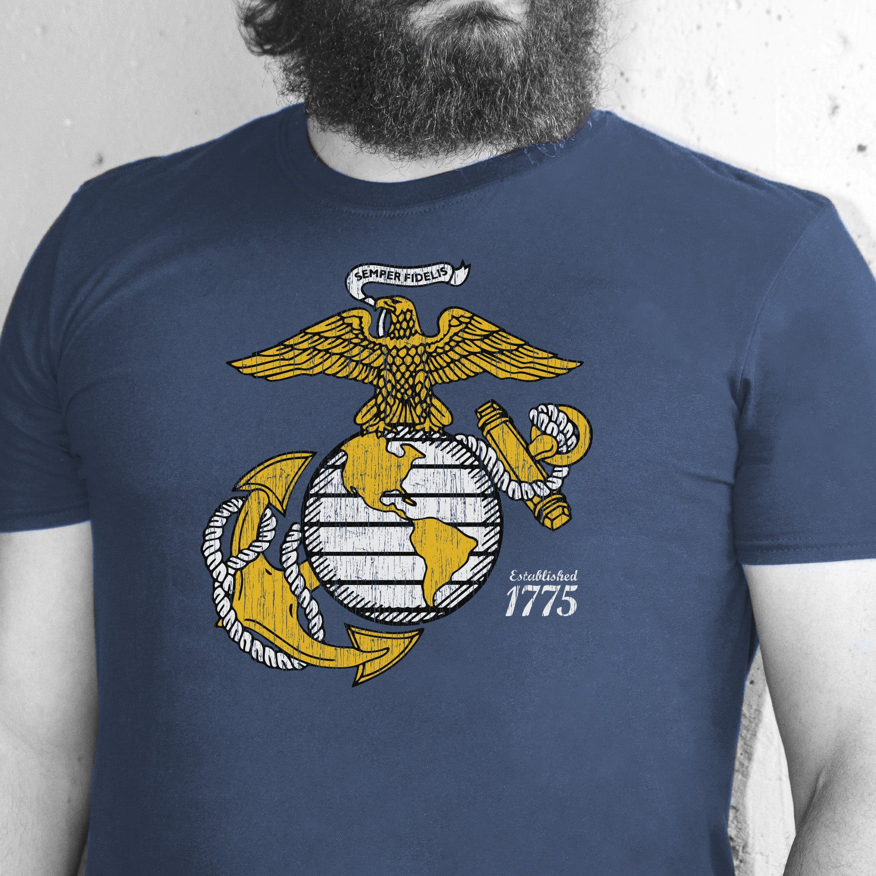 Gold Eagle Globe Anchor USMC T-Shirt Marine Corps 1775 Military Clothing Gift For Men - Tradiviet