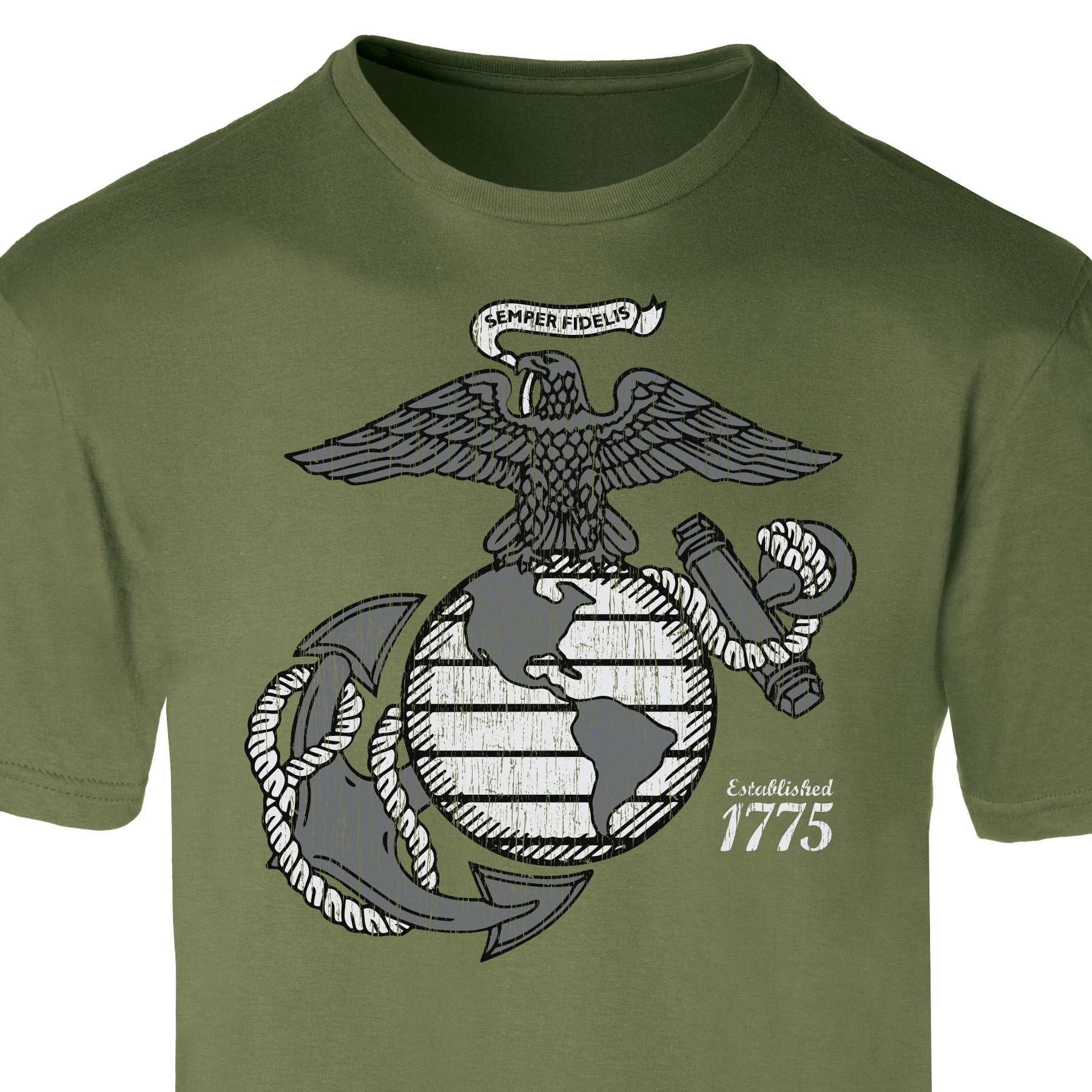 Gold Eagle Globe Anchor USMC T-Shirt Marine Corps 1775 Military Clothing Gift For Men - Tradiviet - Image 2