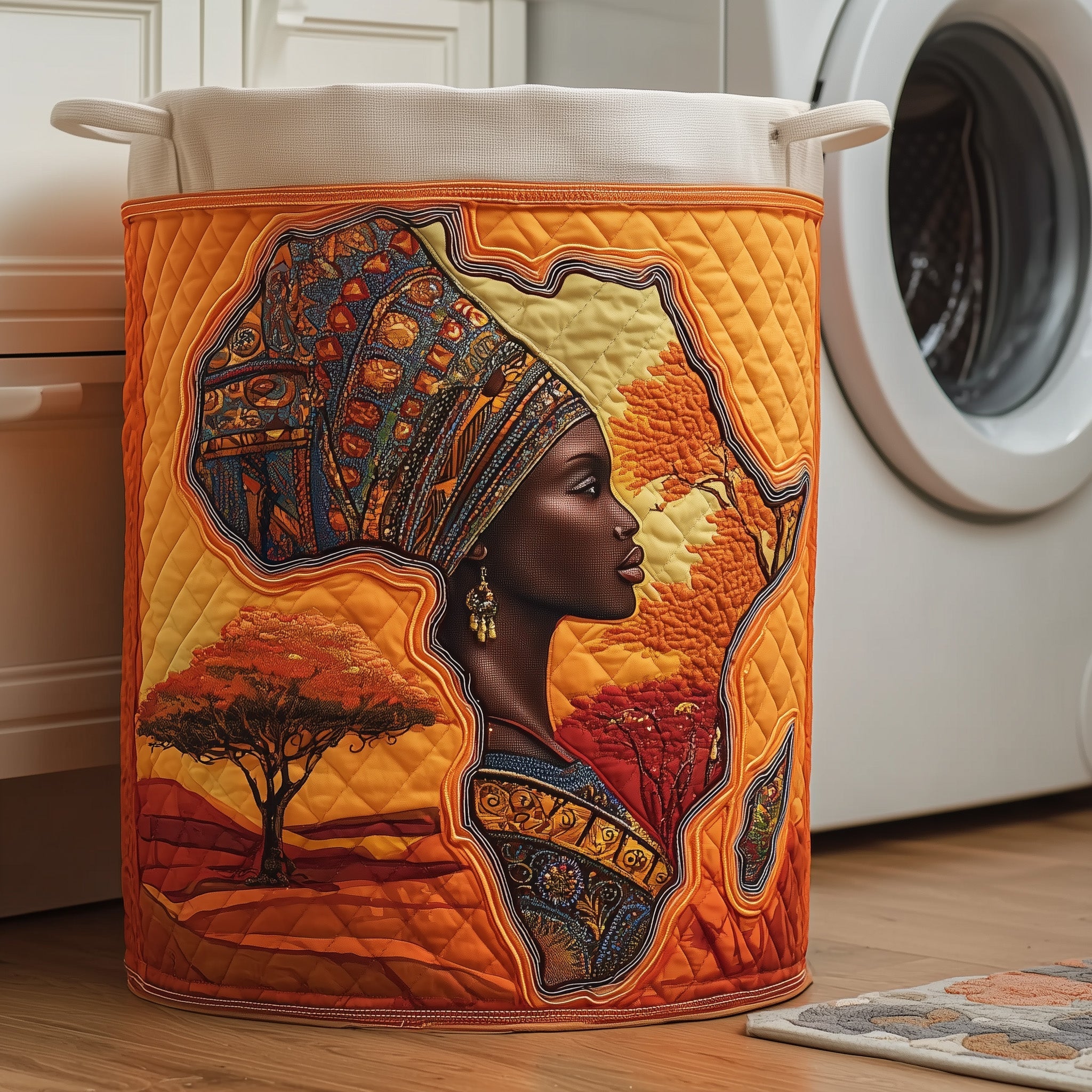 Golden Glow Quilted Laundry Basket Cute Storage Baskets Father's Day Gifts - Tradiviet