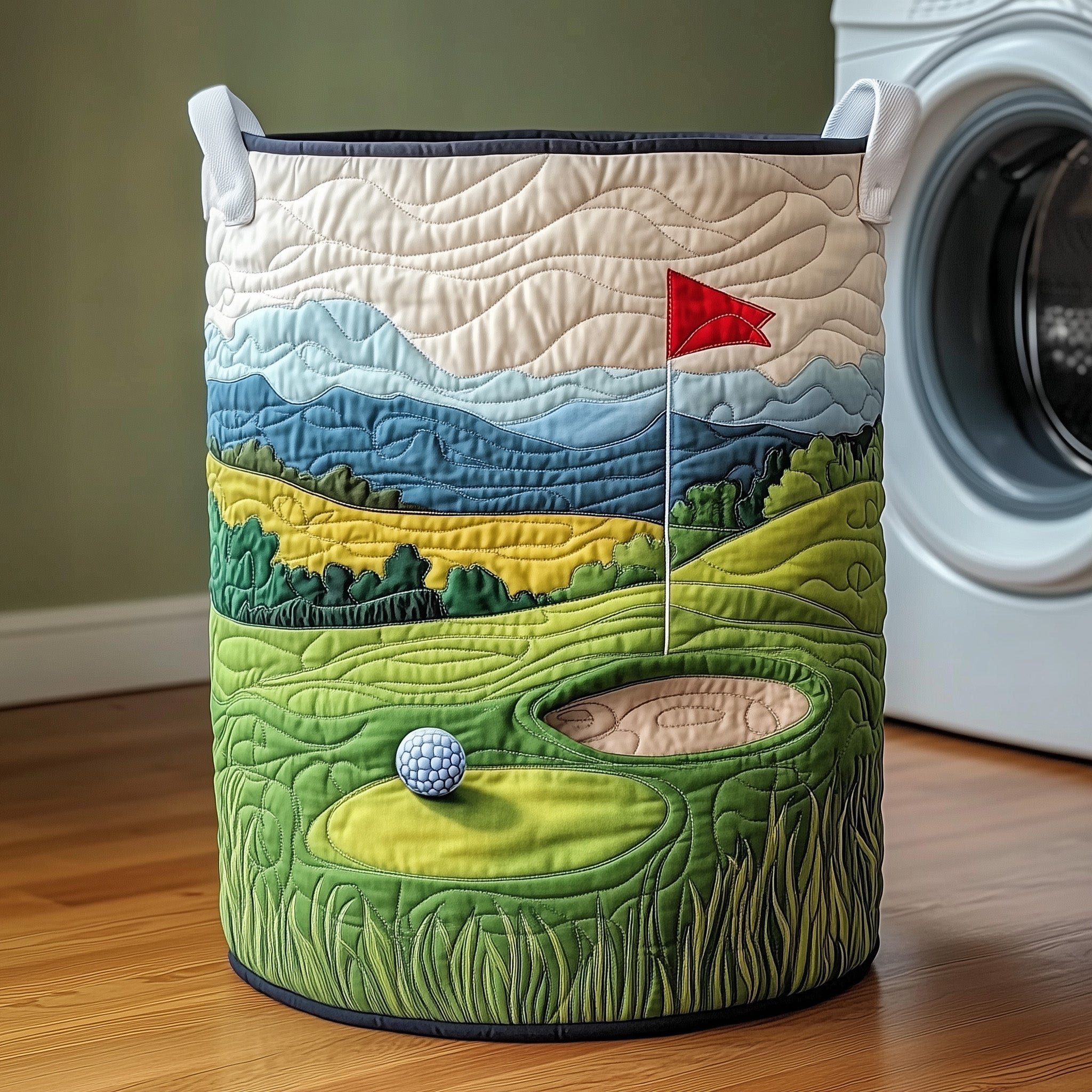Golf Quilted Laundry Basket Cute Baskets Dad Birthday Gifts - Tradiviet