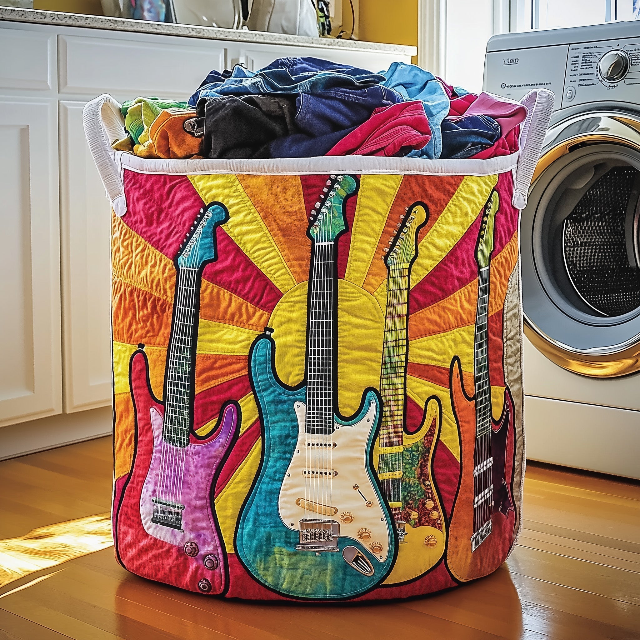 Groovy Strings Quilted Laundry Basket Adorable Laundry Basket Gift Ideas For Mom - Tradiviet