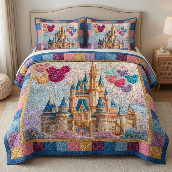 Happily Ever After Quilted Bedding Set Decorative Cozy Bedroom Vibe Gift for Lover Home - Tradiviet