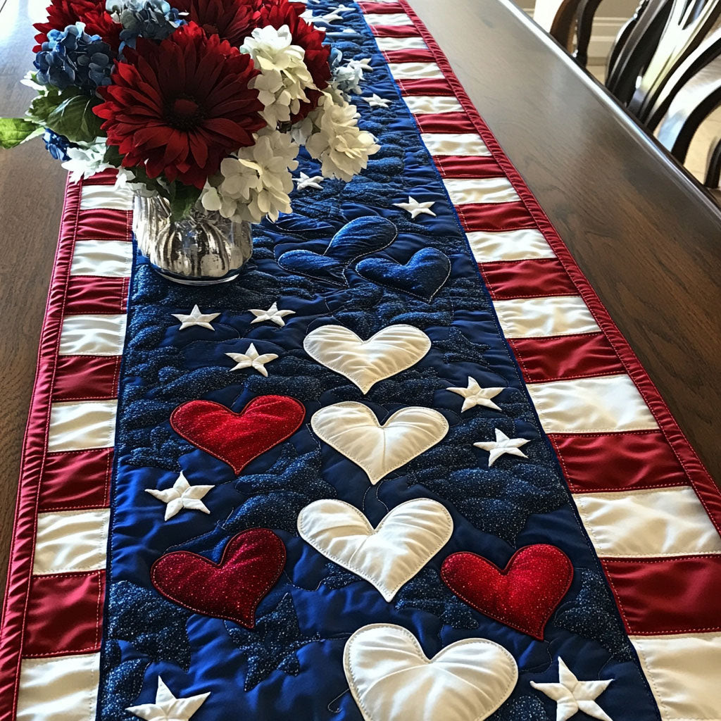 Heartland Shine Quilted Table Runner  Dining Table Runner 4Th Of July Party Gifts