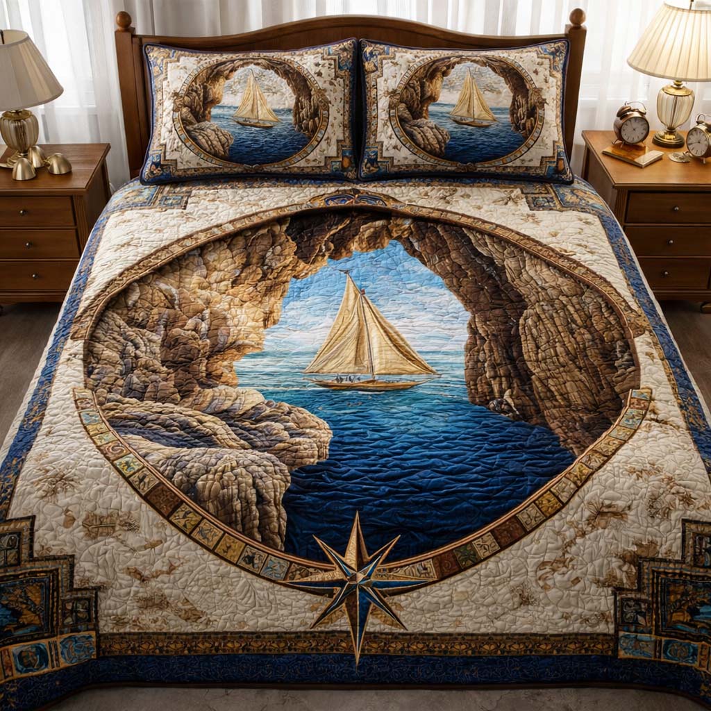 Hidden Cove Quilted Bedding Set Room Decoration Items Gift For Secluded Escapes - Tradiviet