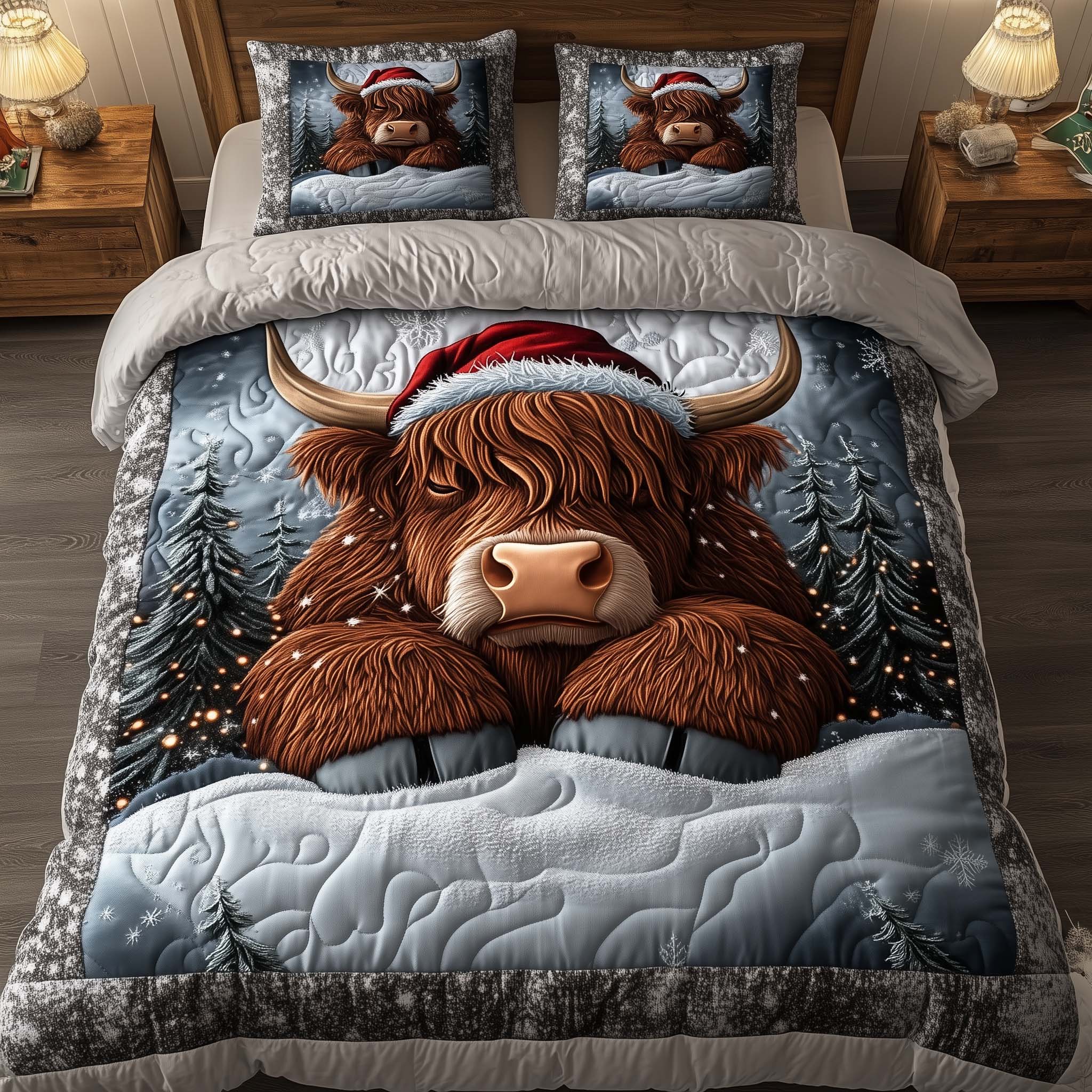 Holiday Farmstead Quilted Bedding Set Holiday Home Decor Ideas Gifts For Mother In Law - Tradiviet