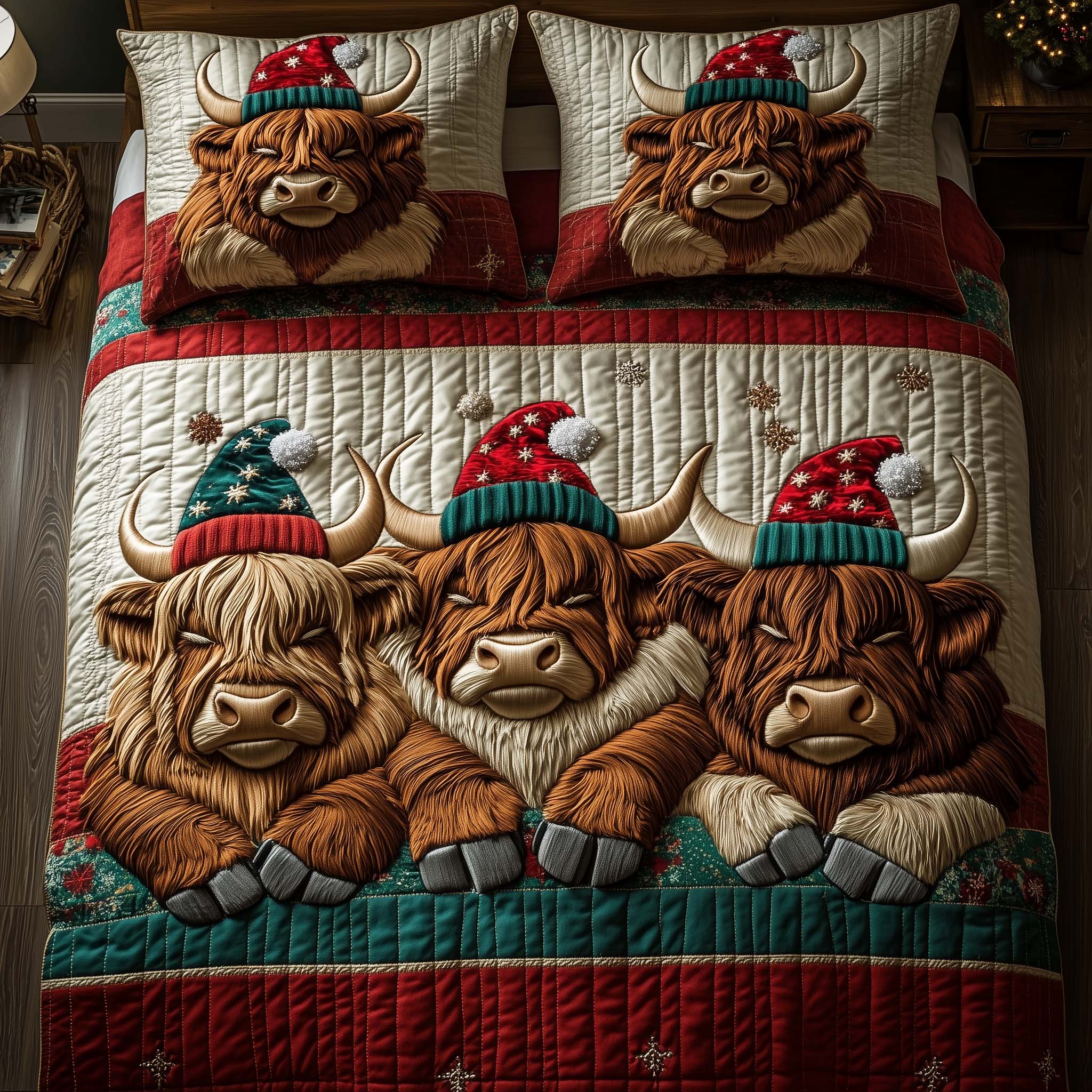 Holiday Farmstead Quilted Bedding Set Room Decoration Items Unique Mother's Day Gifts - Tradiviet
