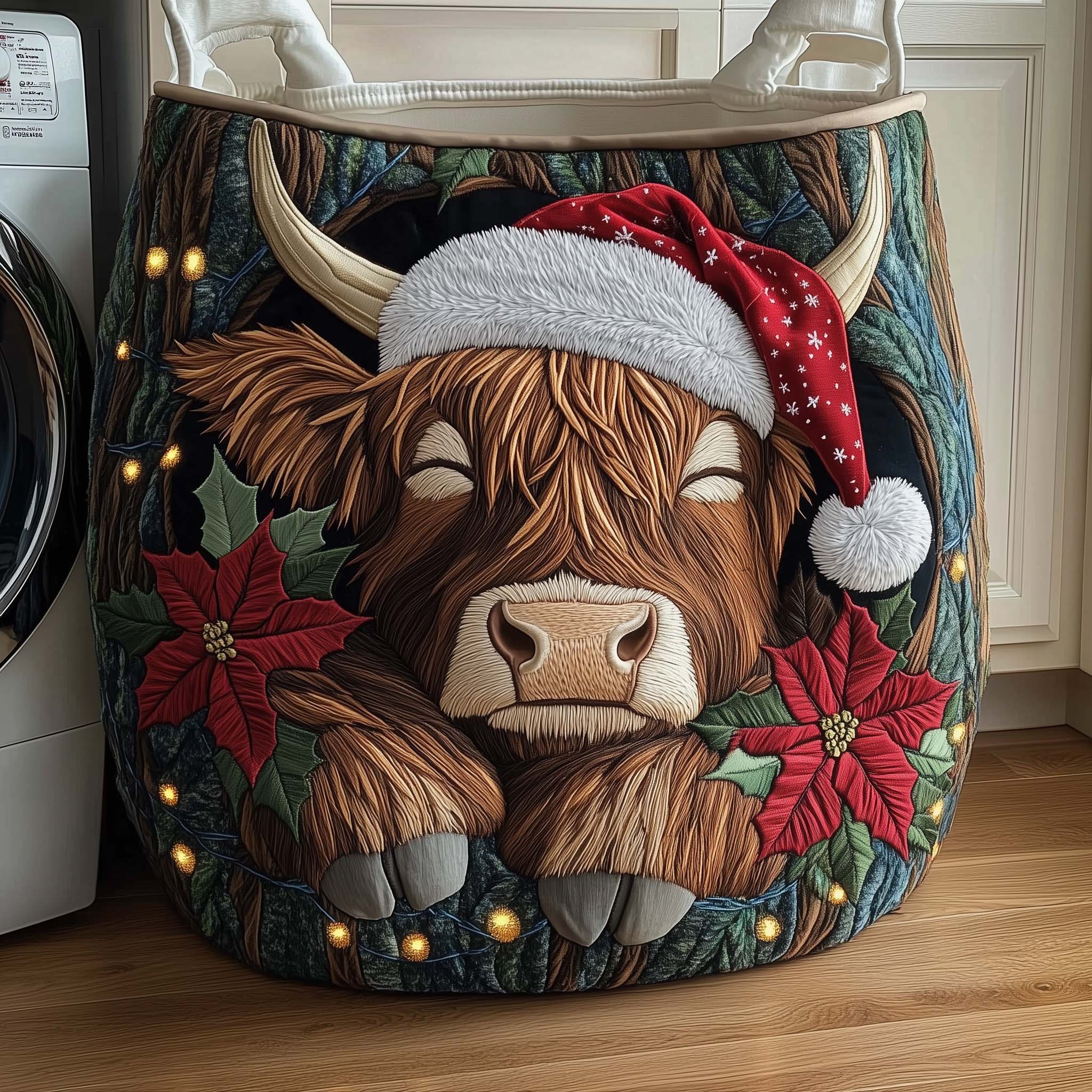 Holiday Farmstead Quilted Laundry Basket Holiday Room Decor Father's Day Ideas - Tradiviet