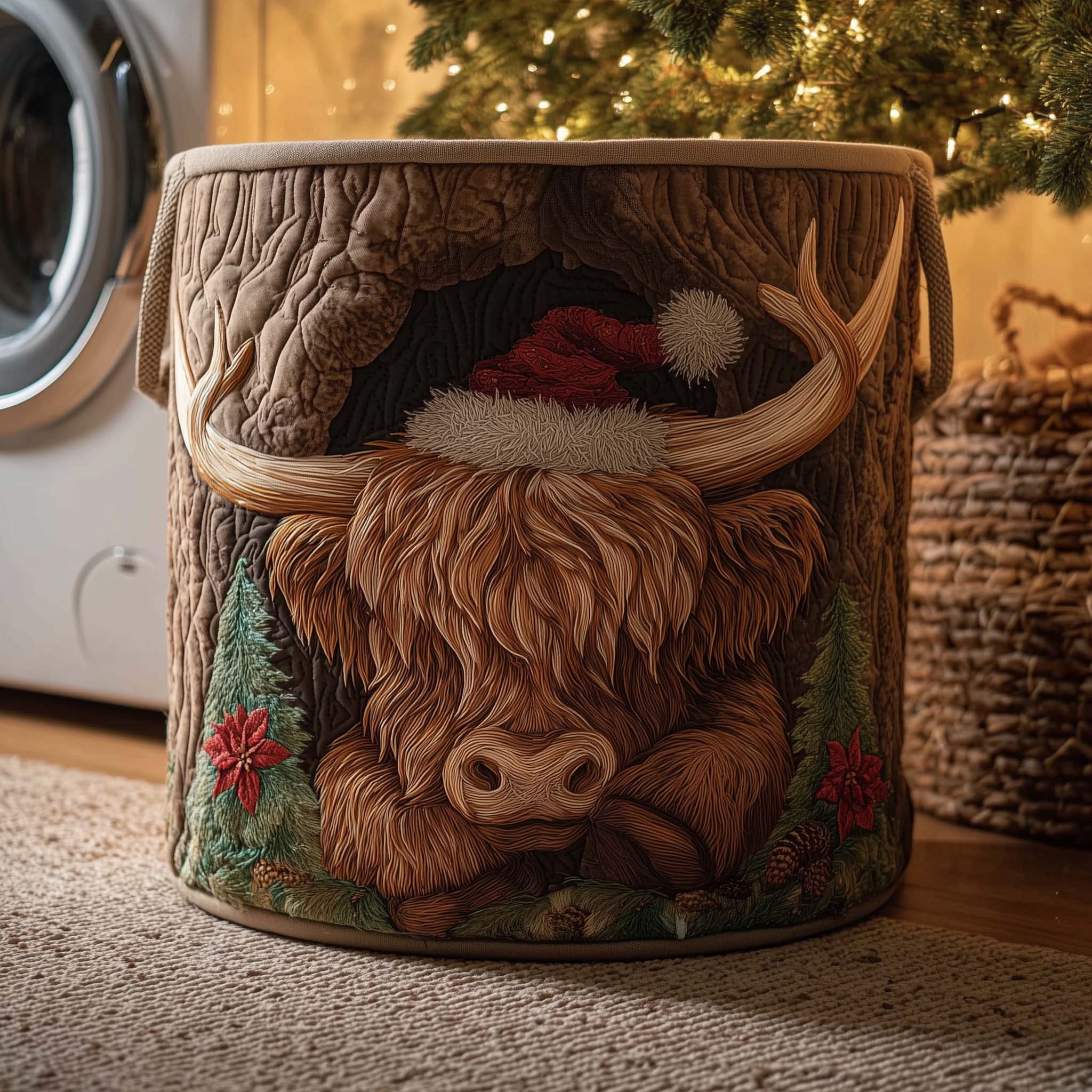 Holiday Farmstead Quilted Laundry Basket Nice Storage Baskets Gift Ideas For Dad - Tradiviet