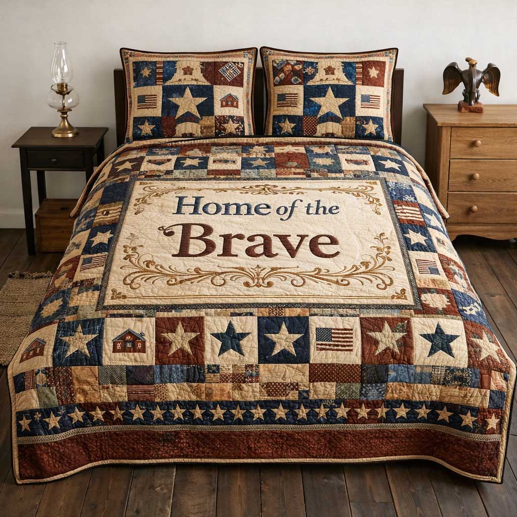Home Of The Brave Quilted Bedding Set Decorations For Bedroom Presents Ideas - Tradiviet
