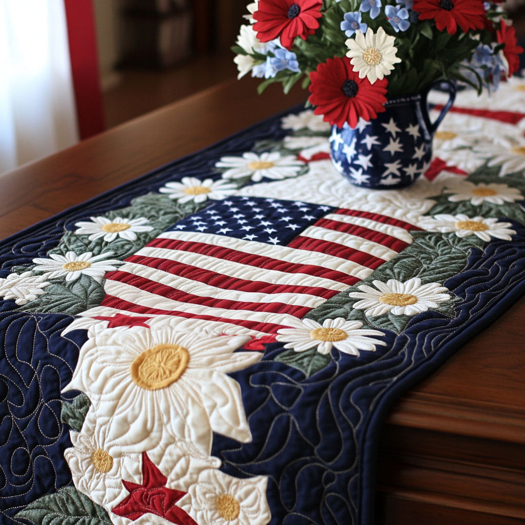 Homefront Beauty Quilted Table Runner  Autumn Table Runner Fourth Of July Birthday Presents