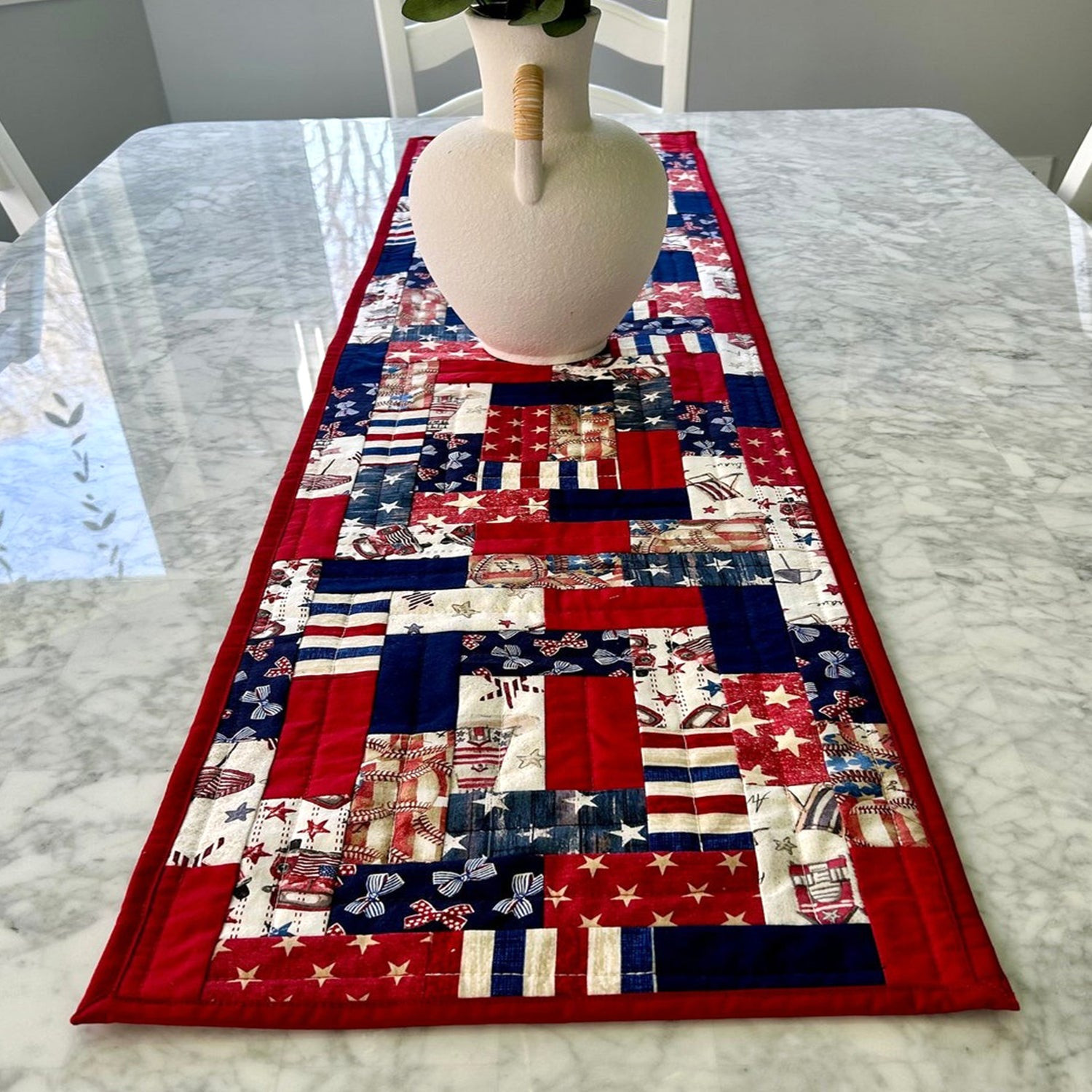 Homeland Patchwork Quilted Table Runner Dining Table Runner Fourth Of July Birthday Gifts