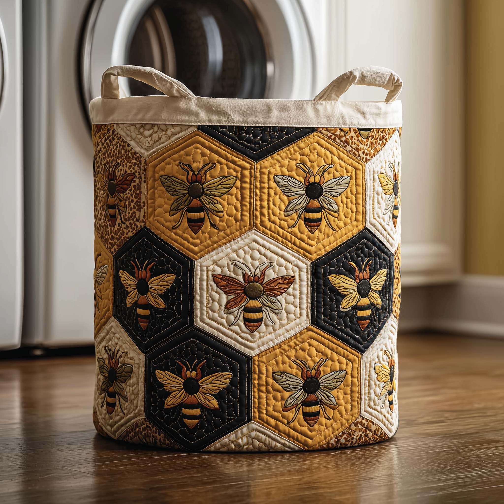 Honey Harmony Quilted Laundry Basket Adorable Laundry Basket Mother's Day Gifts - Tradiviet