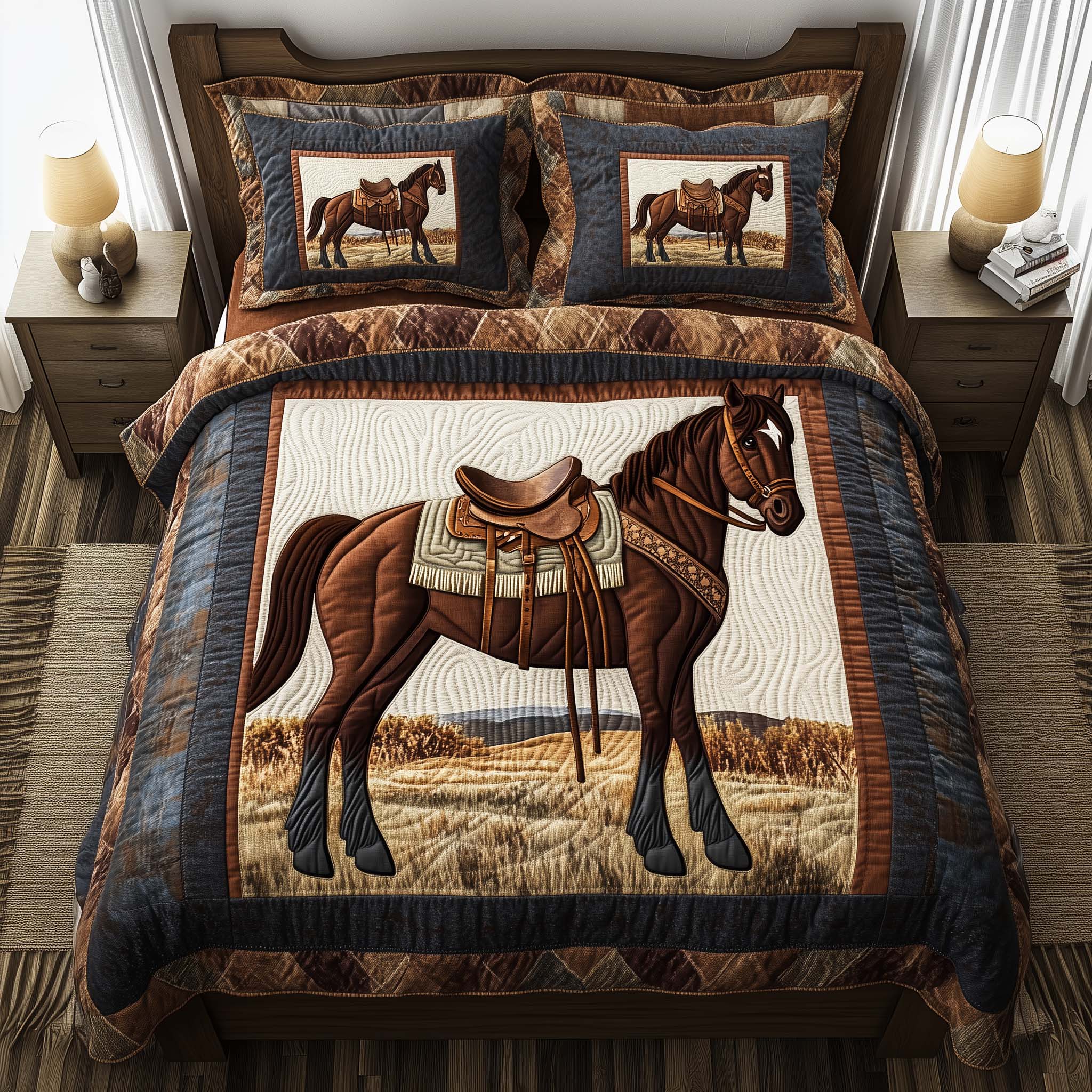 Horse Pride Quilted Bedding Set Decorating Your Home For Holiday Birthday Present Ideas For Horse Lover - Tradiviet