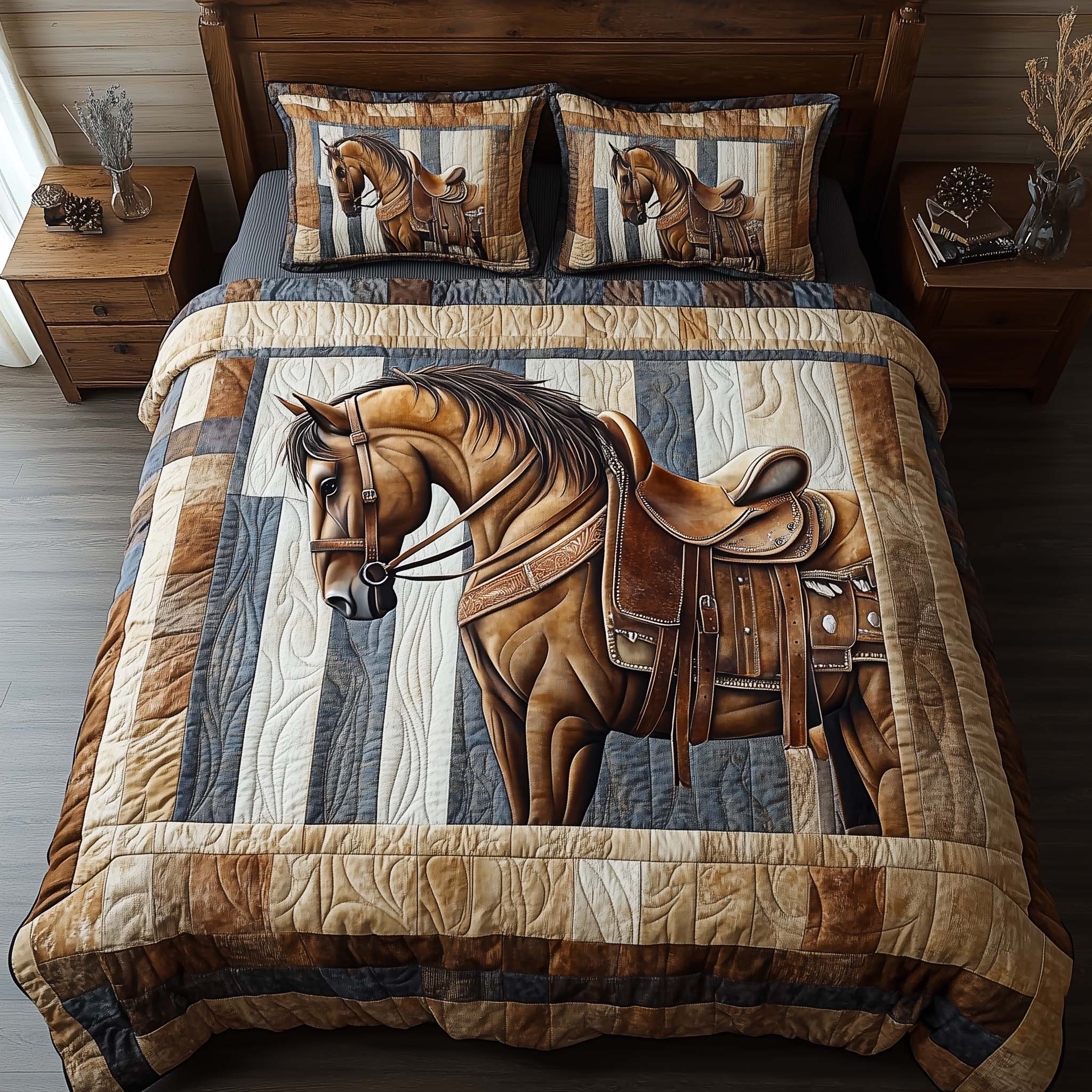 Horse Pride Quilted Bedding Set Holiday Decorations For Your Room Gifts To Get Horse Lovers - Tradiviet