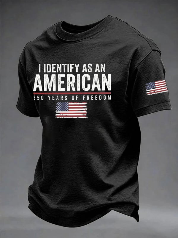 I Identify As An American T-Shirt 250 Years Of Freedom Apparel Gift For Husband - Tradiviet - Image 2