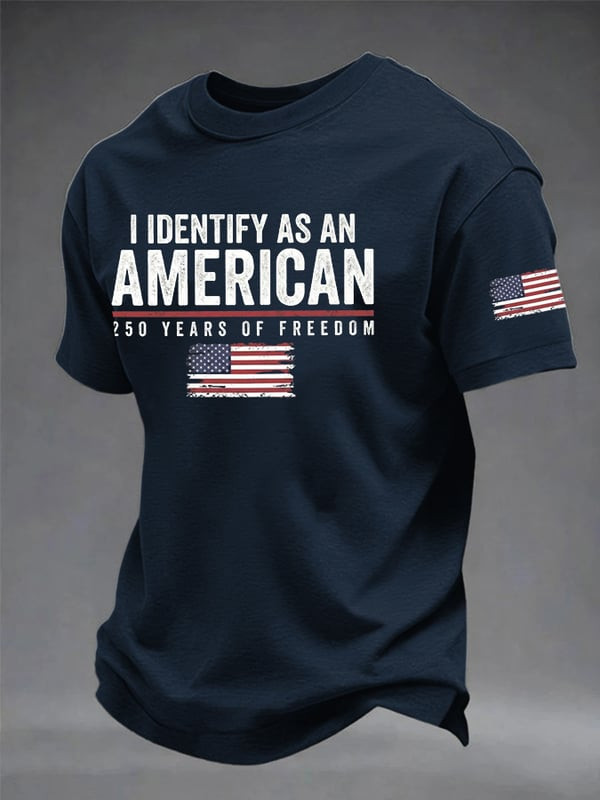 I Identify As An American T-Shirt 250 Years Of Freedom Apparel Gift For Husband - Tradiviet