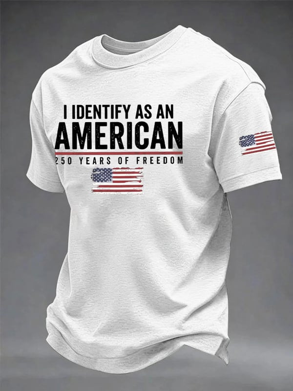 I Identify As An American T-Shirt 250 Years Of Freedom Apparel Gift For Husband - Tradiviet - Image 4