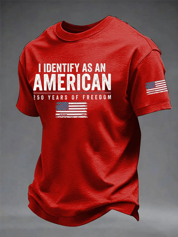 I Identify As An American T-Shirt 250 Years Of Freedom Apparel Gift For Husband - Tradiviet - Image 5