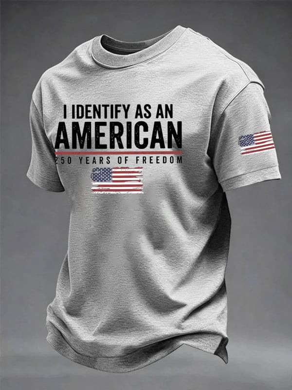I Identify As An American T-Shirt 250 Years Of Freedom Apparel Gift For Husband - Tradiviet - Image 3