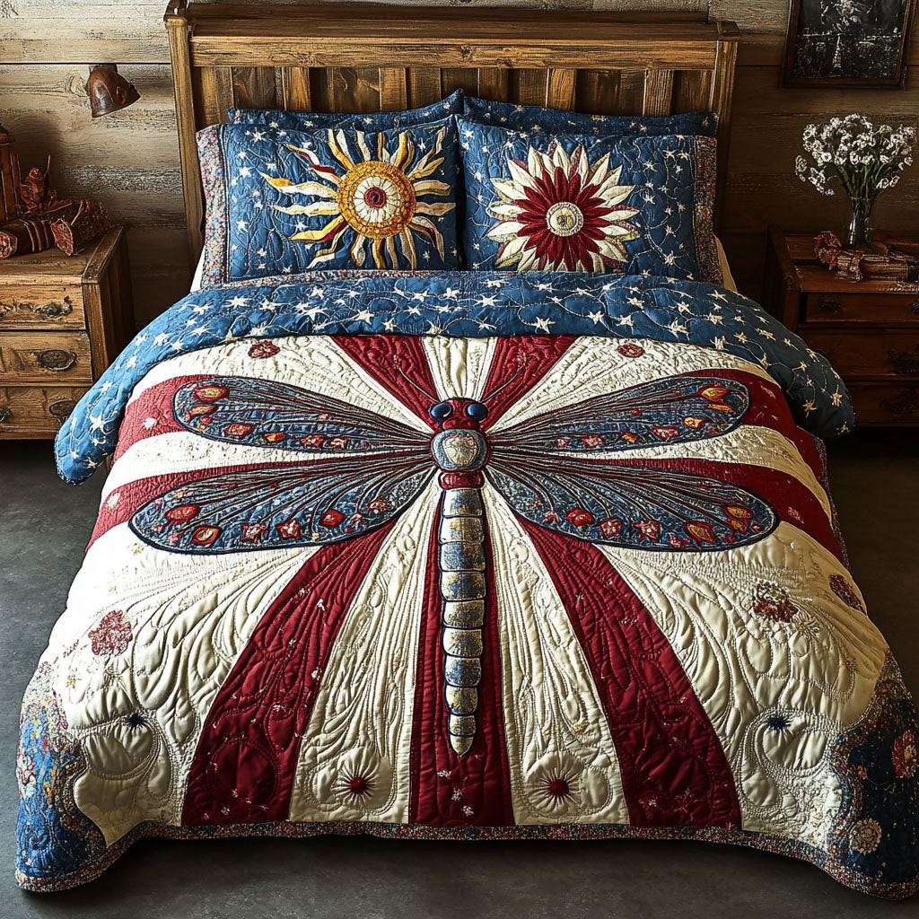 Independence Glide  Quilted Bedding Set  Best Luxury Sheets Fourth Of July Gifts