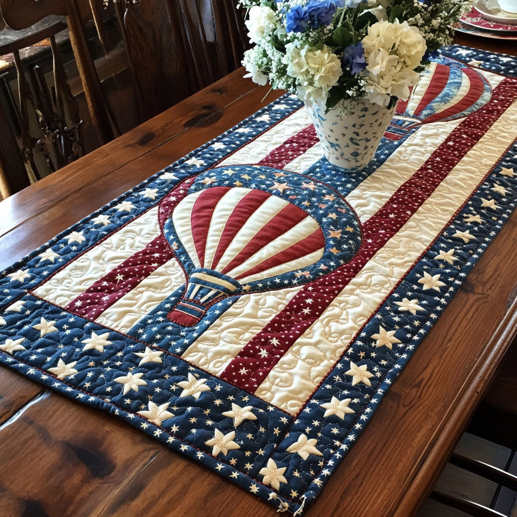 Independence Stitch Quilted Table Runner  Dining Table Runner 4Th Of July Employee Gifts