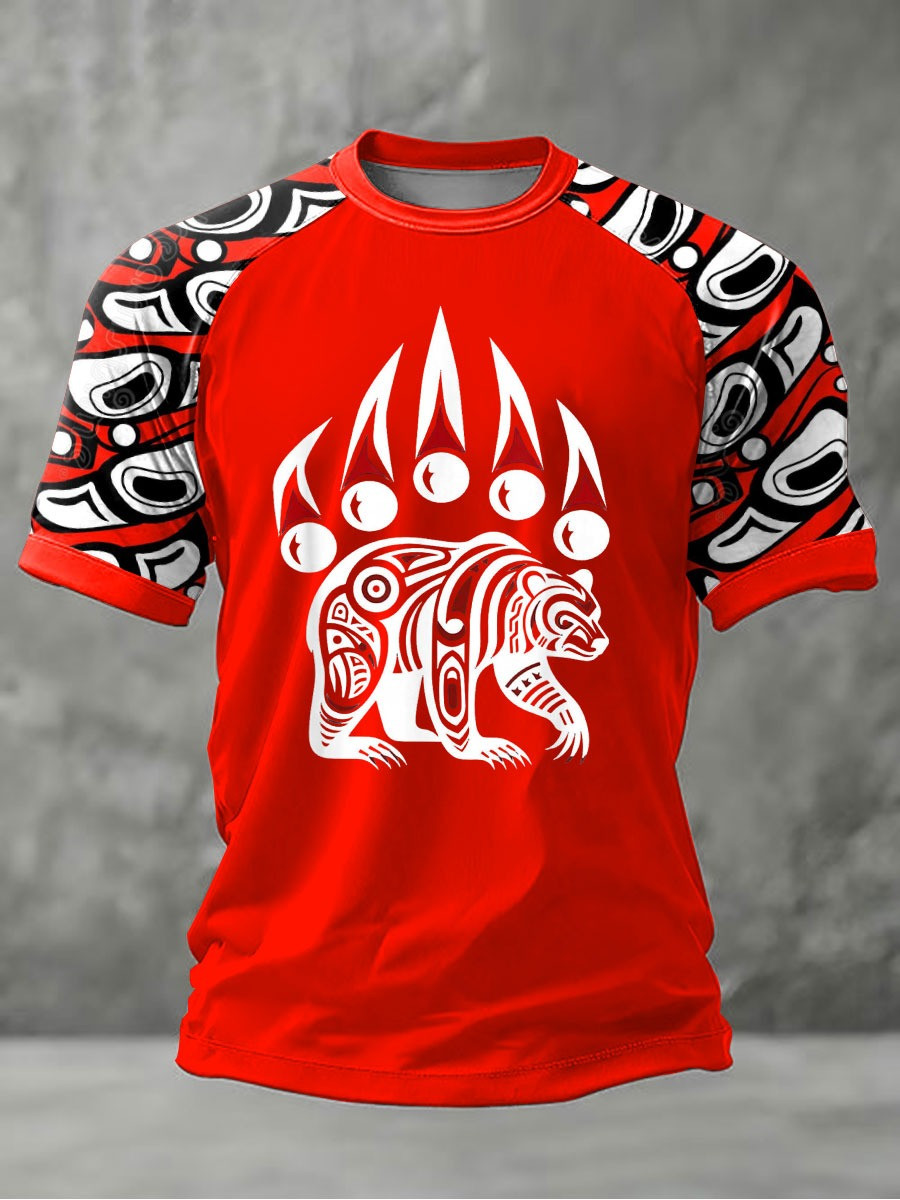 Indigenous Month Merch Tribal Bear Native American T-Shirt Gift For Heritage Lovers - Image 3