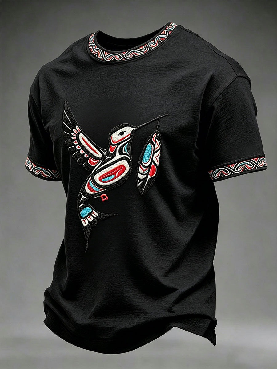 Indigenous Month Merch Tribal Hummingbird T-Shirt Native Pride Apparel Patriotic Themed Gifts