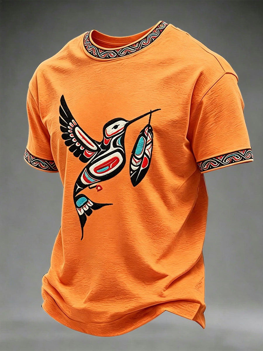 Indigenous Month Merch Tribal Hummingbird T-Shirt Native Pride Apparel Patriotic Themed Gifts - Image 4