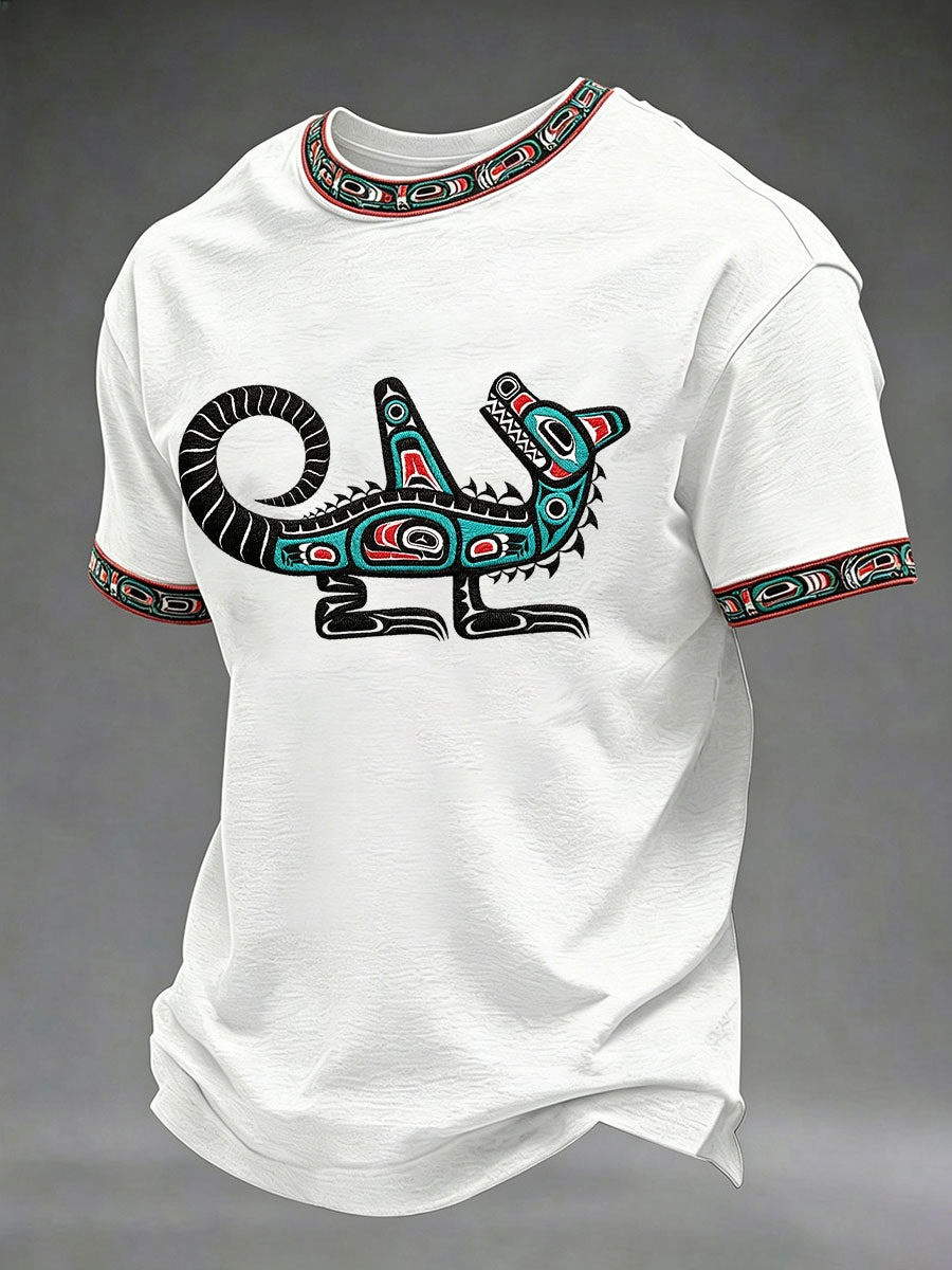 Indigenous Month Merch Wasgo Sea Wolf Native American T-Shirt Gift For Cultural Pride