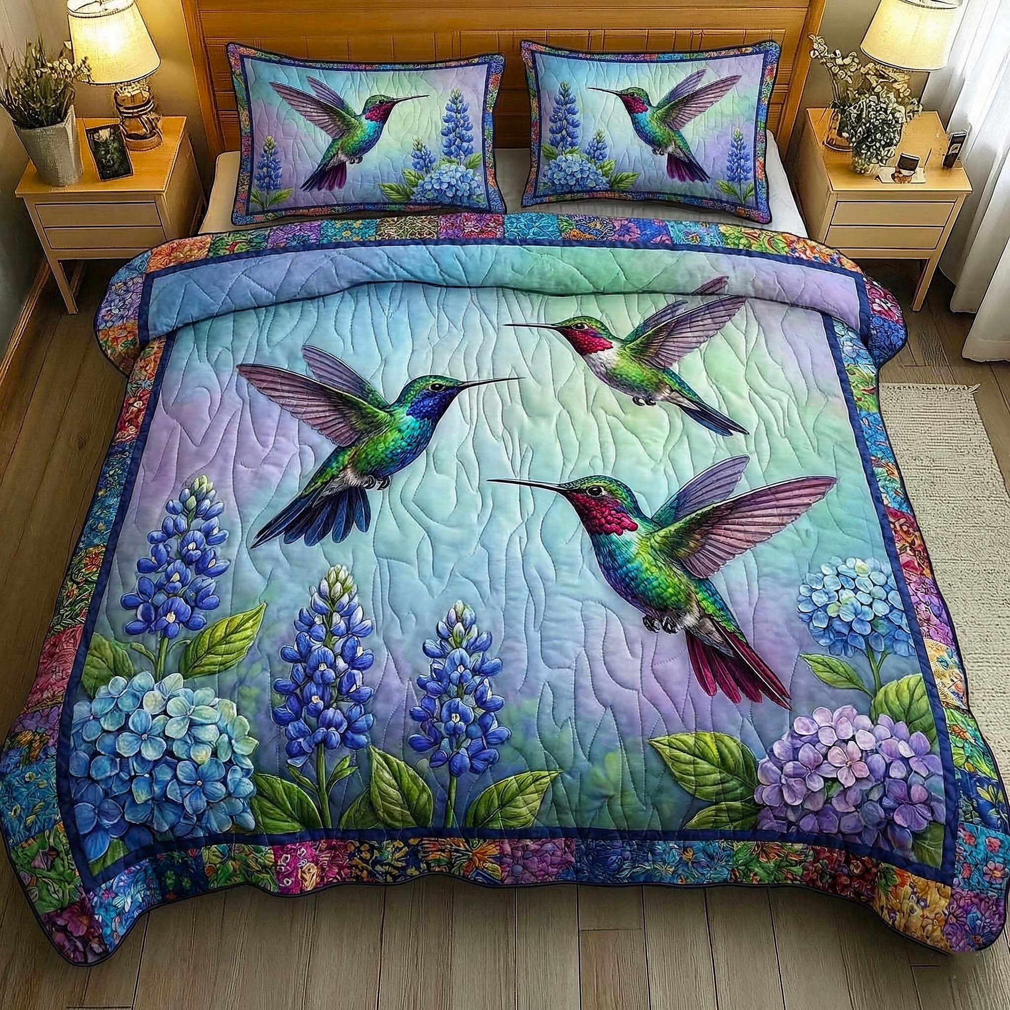 Iridescent Drift Quilted Bedding Set Bed Room Decoration Unique Iridescent Drift Gift - Tradiviet