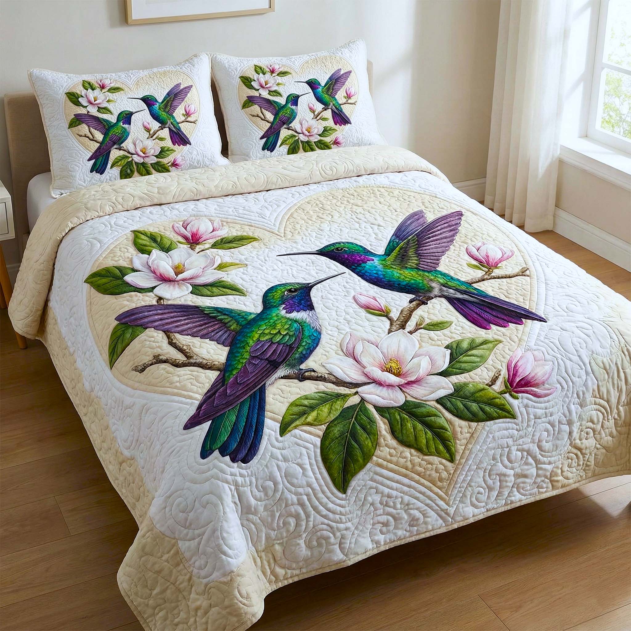 Iridescent Drift Quilted Bedding Set Holiday Decorations Elegant Drift Home Gif - Tradiviet