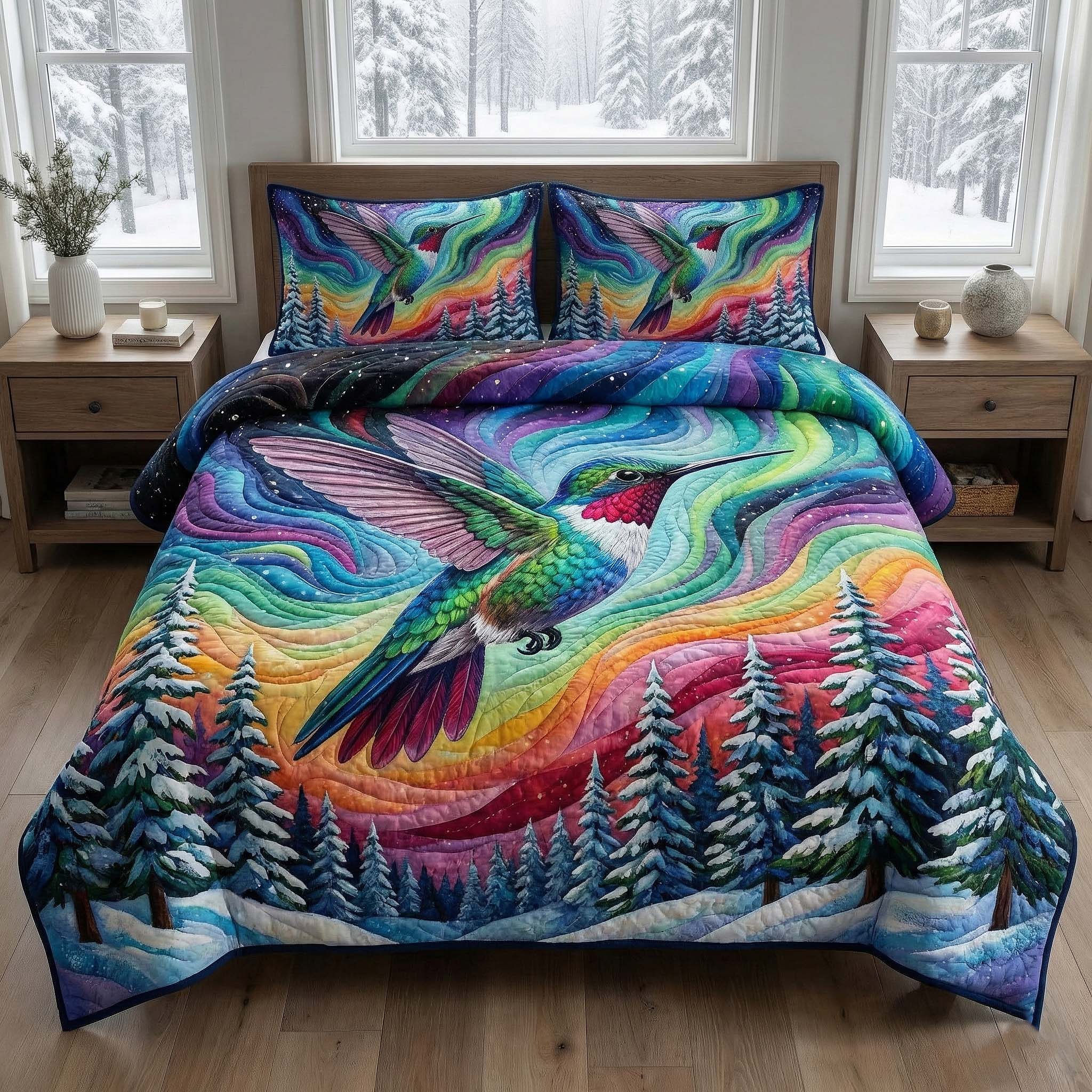 Iridescent Drift Quilted Bedding Set Holiday Home Decor Cozy Iridescent Drift Gift - Tradiviet