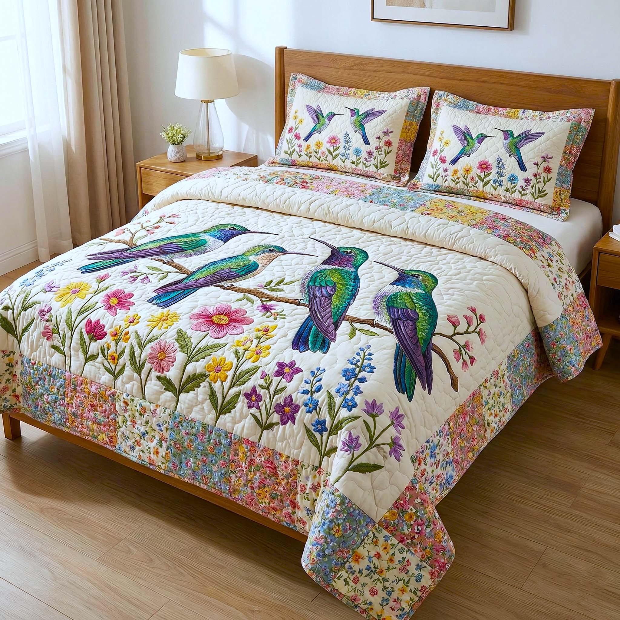 Iridescent Drift Quilted Bedding Set Holiday House Decorations Beautiful Gift For Drift Lovers - Tradiviet