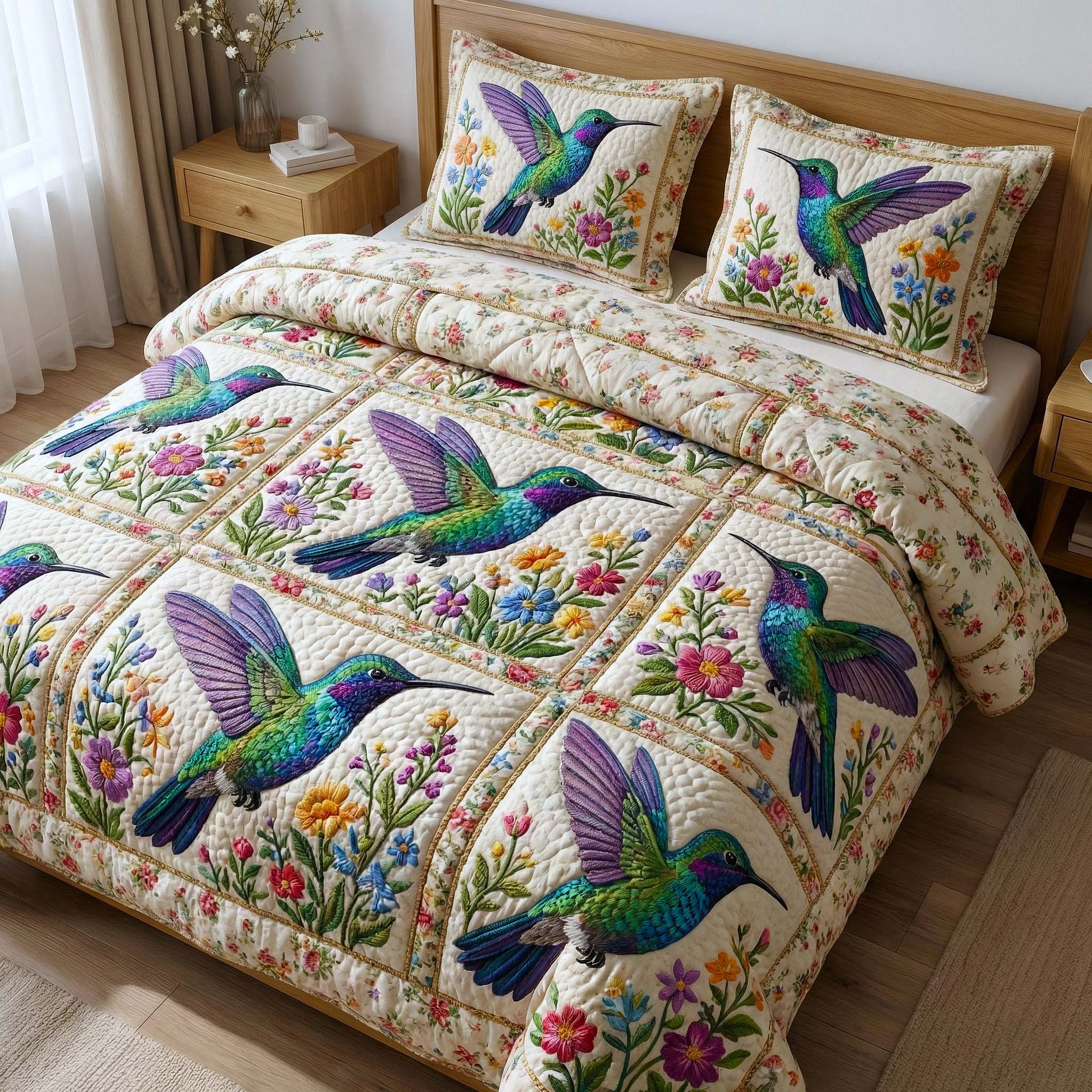 Iridescent Drift Quilted Bedding Set Mens Bedroom Decor Special Gift For Drift Fans - Tradiviet