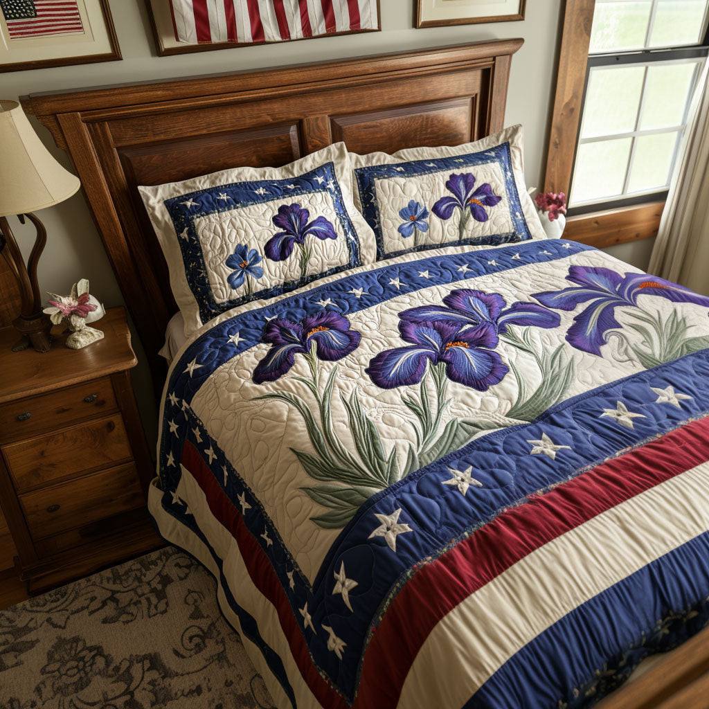 Iris Glory  Quilted Bedding Set  Duvet Covers 4Th Of July Neighbor Gifts