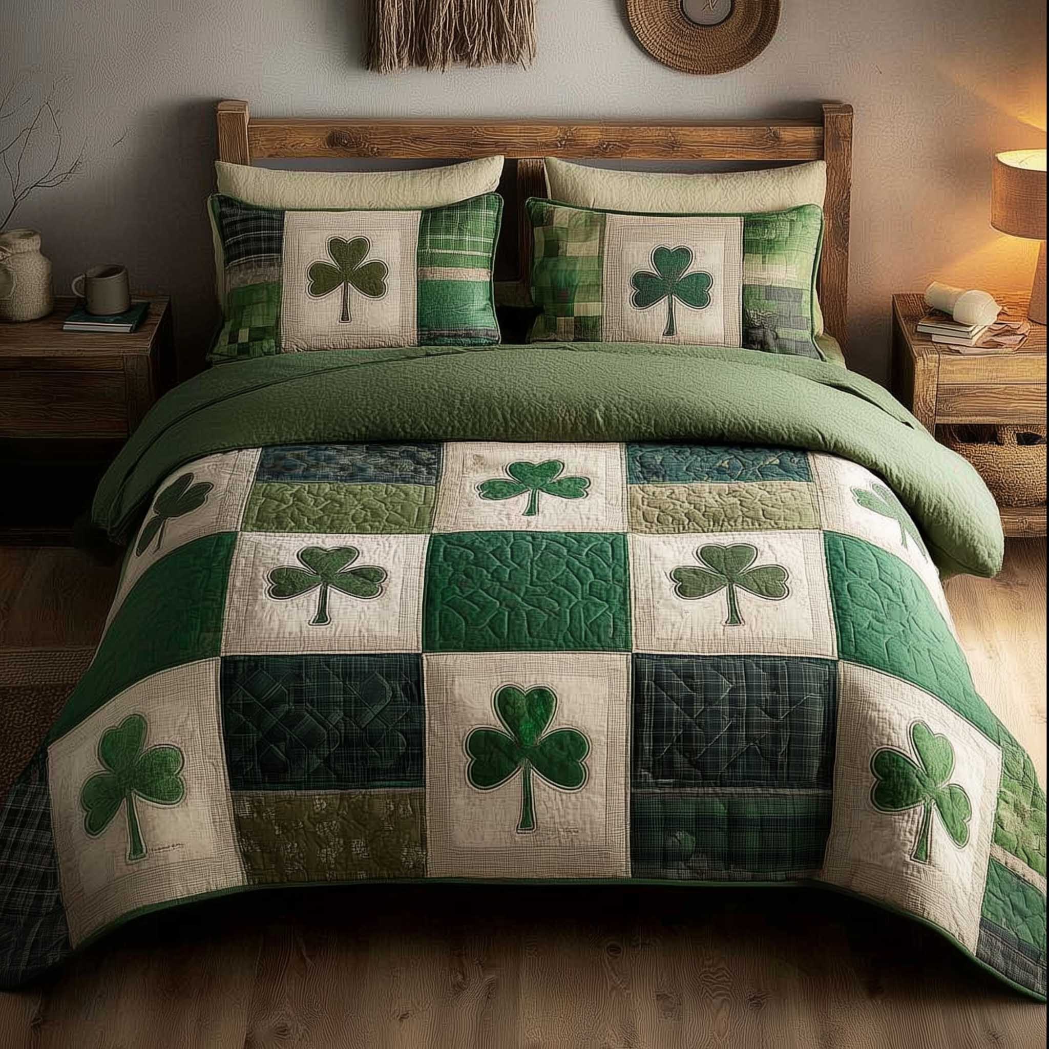 Irish Blessings Quilted Bedding Set Holiday Home Decor Meaningful Irish Gifts - Tradiviet