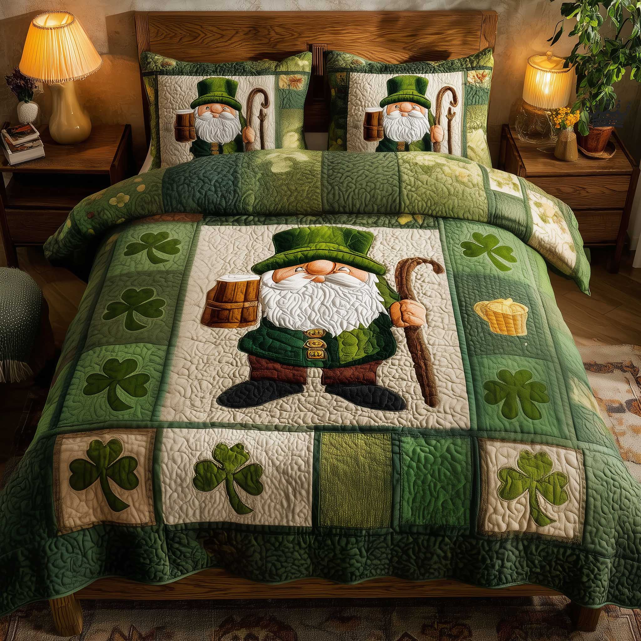 Irish Blessings Quilted Bedding Set Mens Bedroom Decor Unique Irish Gifts - Tradiviet