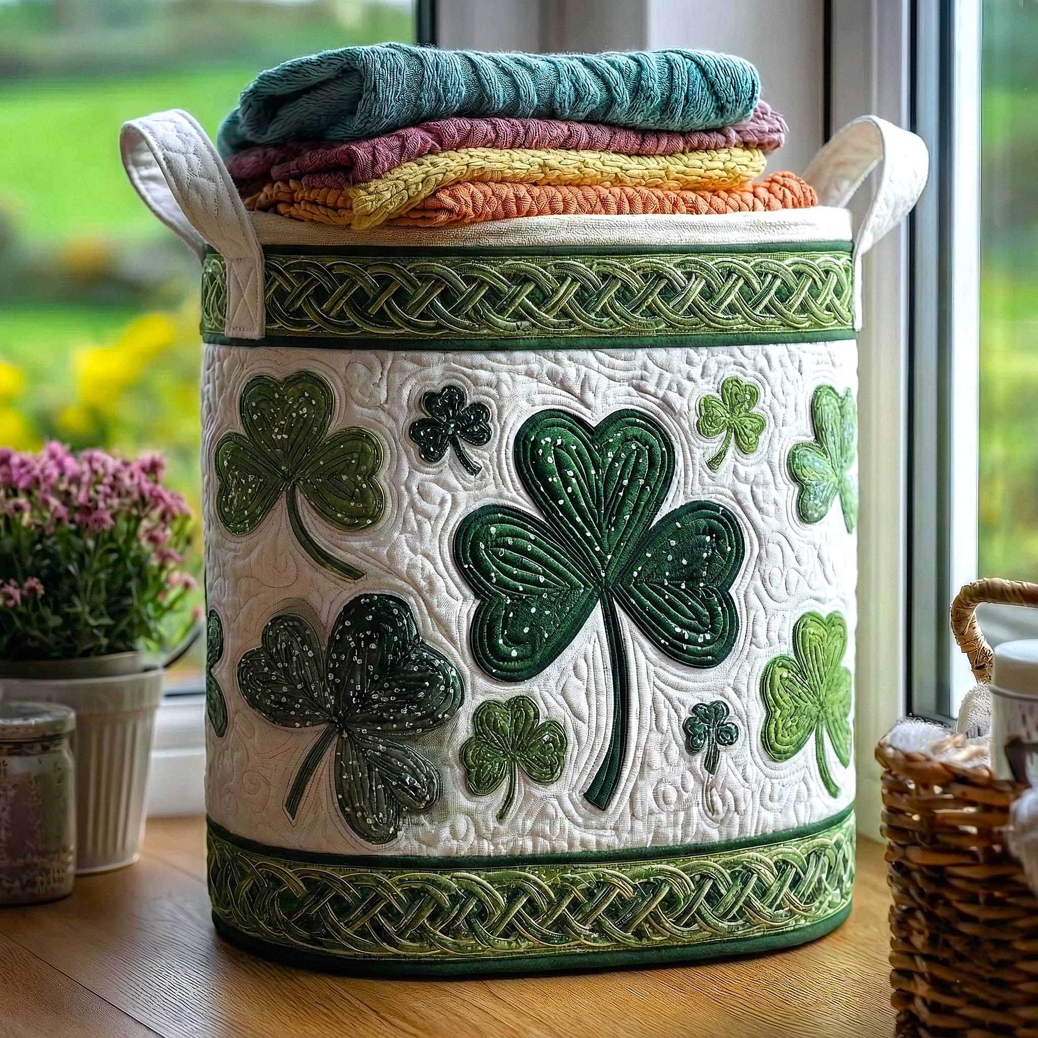 Irish Blessings Quilted Laundry Basket Funny Baskets Good Fathers Day Gifts - Tradiviet