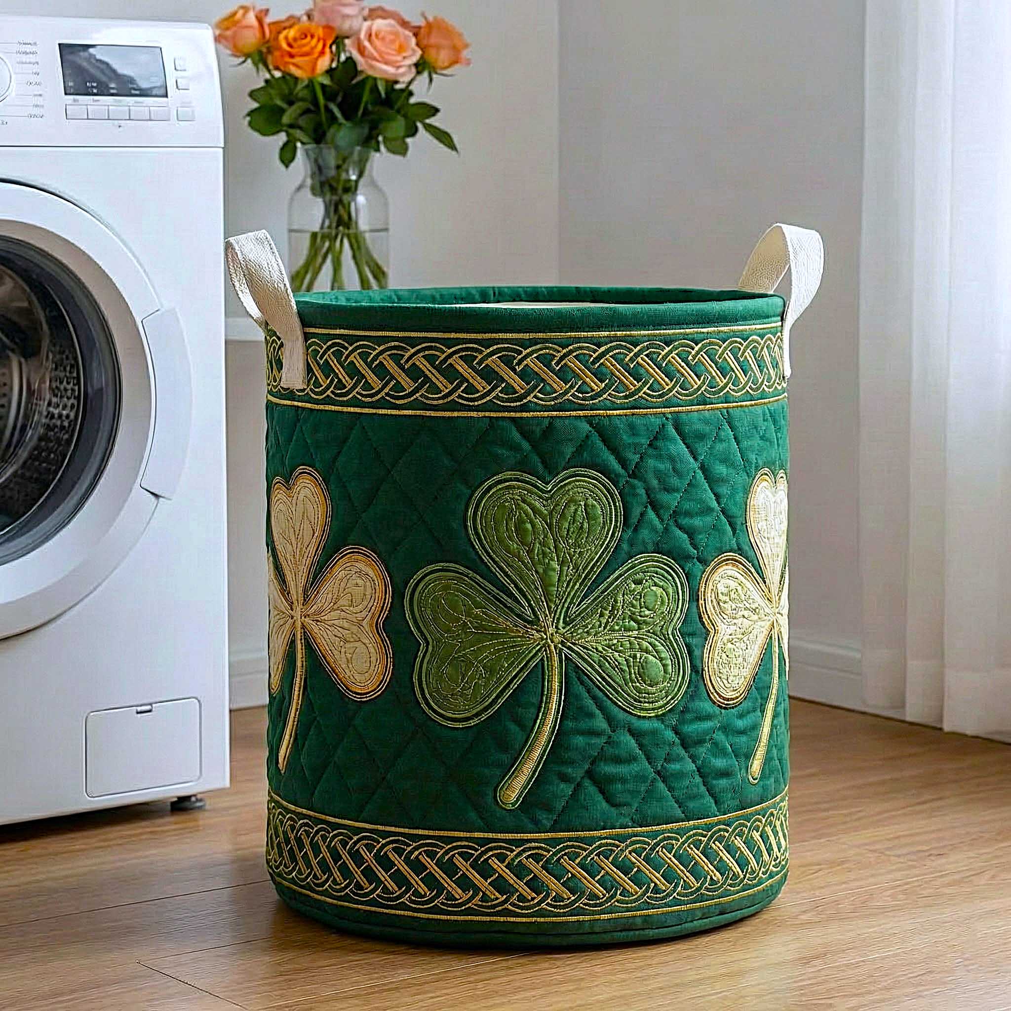 Irish Blessings Quilted Laundry Basket Holiday Room Decor Moms Day Gifts - Tradiviet