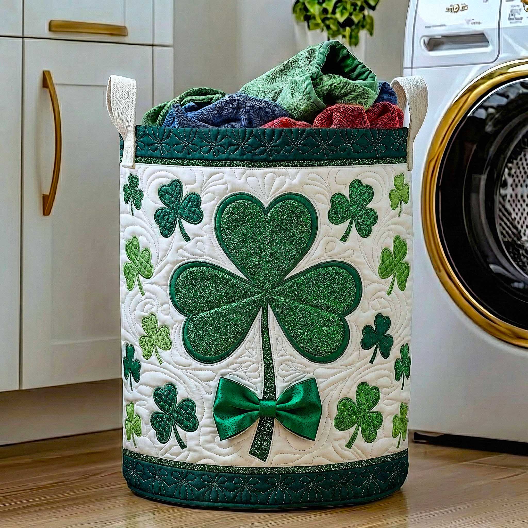 Irish Blessings Quilted Laundry Basket Washroom Decor Basket Mother's Day Gifts For Mom - Tradiviet