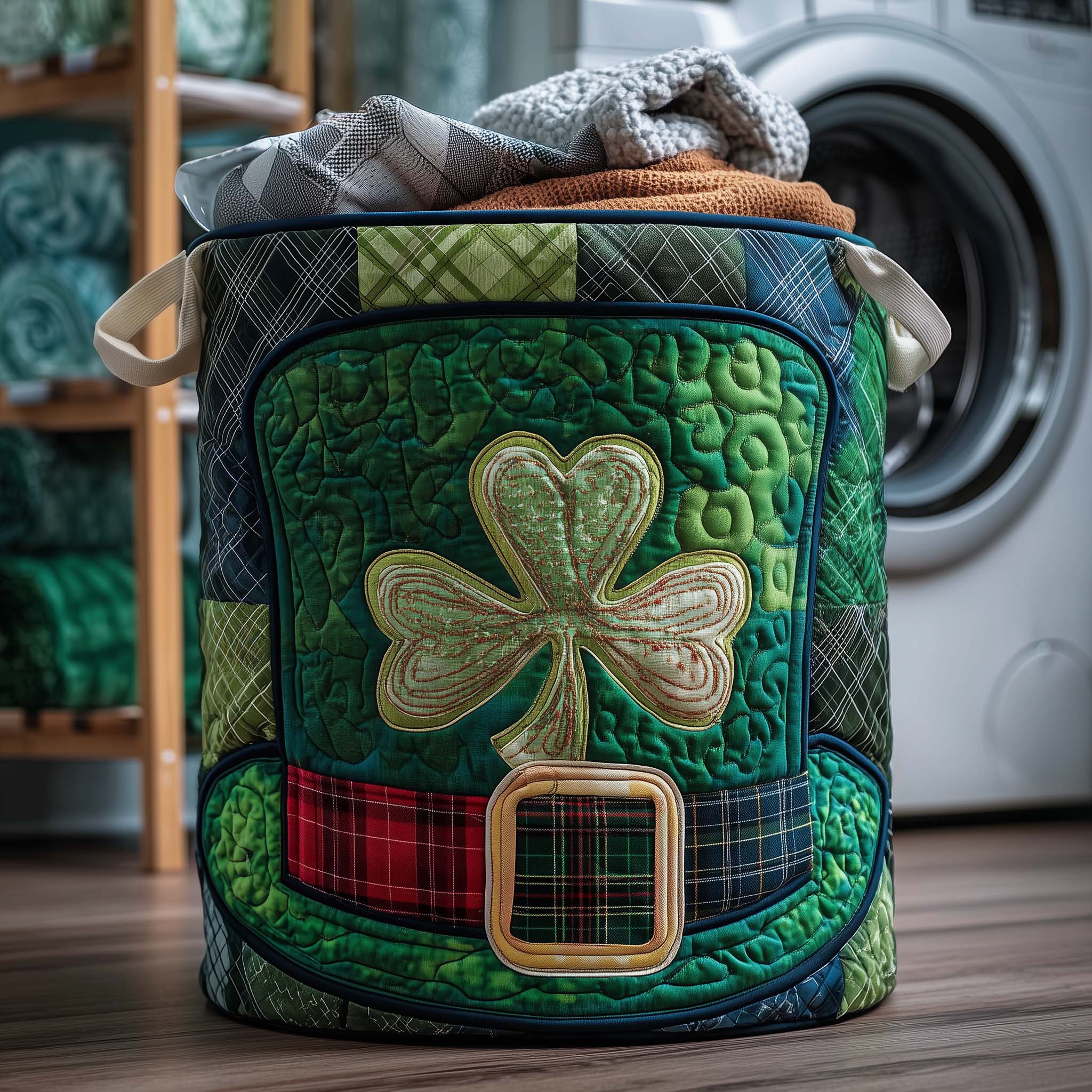 Irish Charm Quilted Laundry Basket Cool Laundry Hamper Birthday Presents For Dad - Tradiviet
