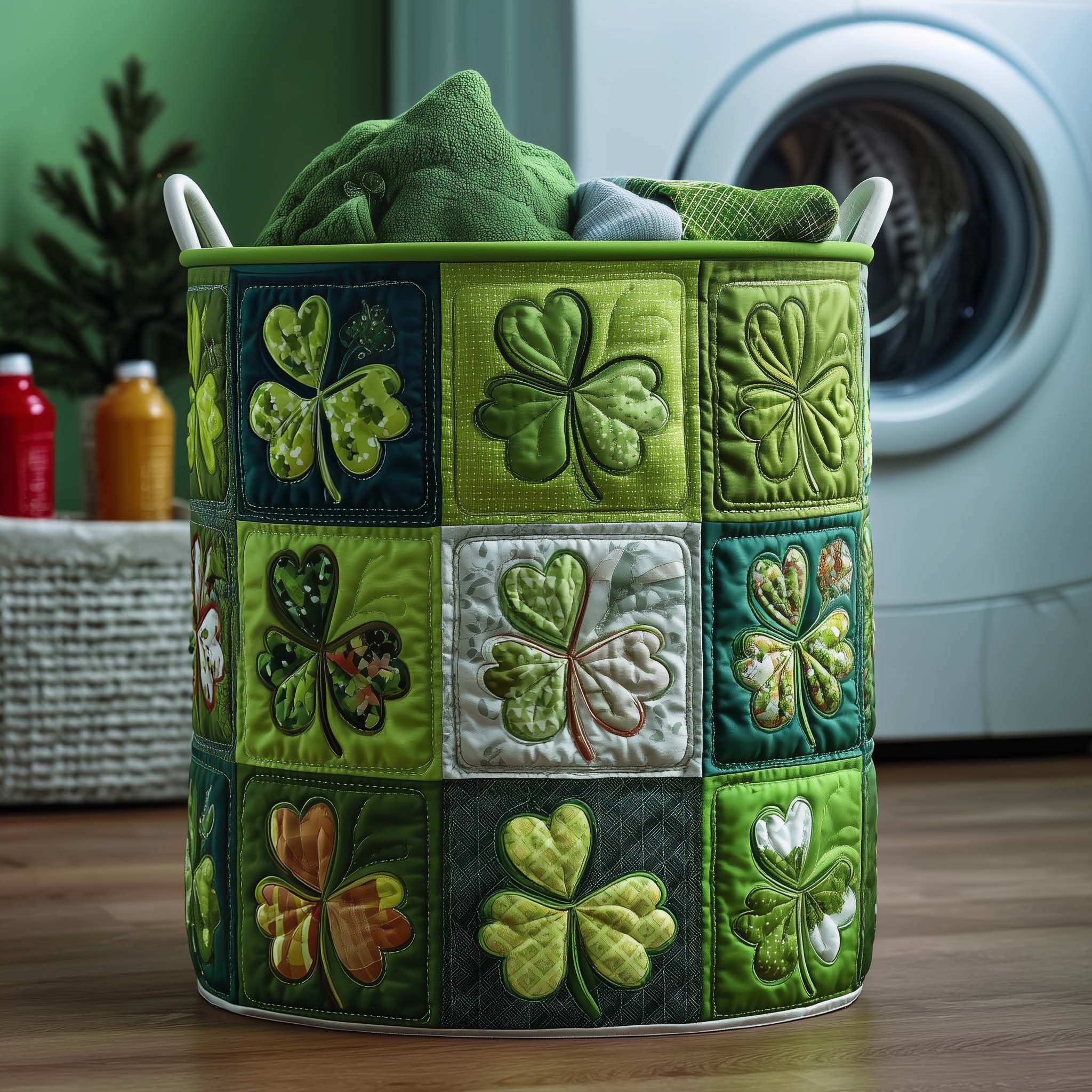 Irish Charm Quilted Laundry Basket Cute Laundry Hamper Gift For Wife - Tradiviet