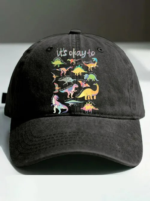 It's Okay To Be Different Dinosaur Baseball Cap Autism Awareness Hat Gift For Dino Lovers - Tradiviet - Image 3
