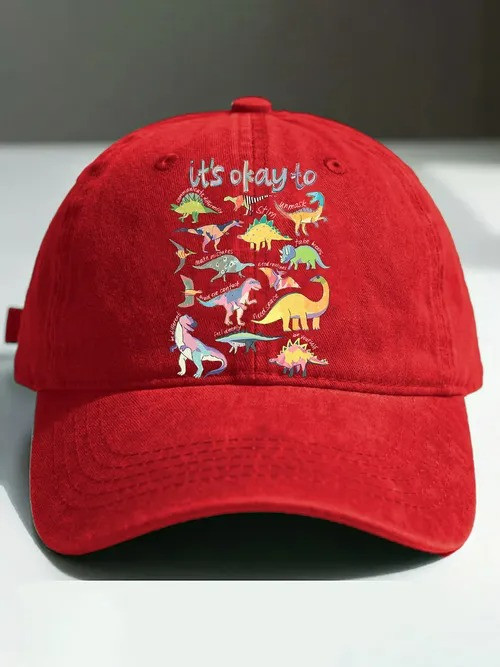 It's Okay To Be Different Dinosaur Baseball Cap Autism Awareness Hat Gift For Dino Lovers - Tradiviet - Image 5